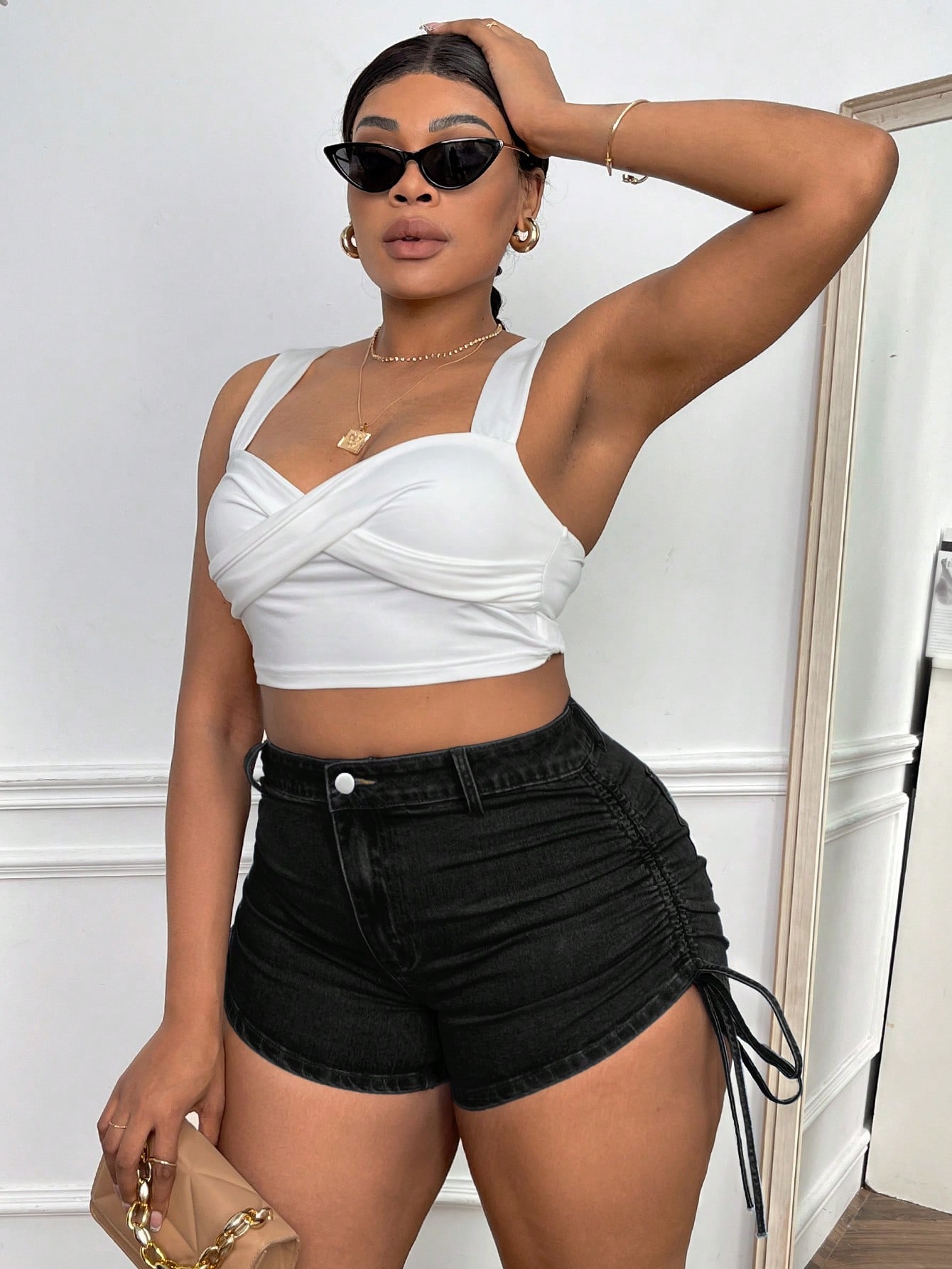 Plus Size Denim Shorts