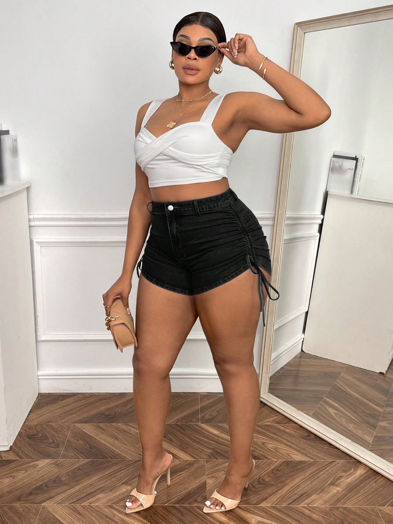 Plus Size Denim Shorts