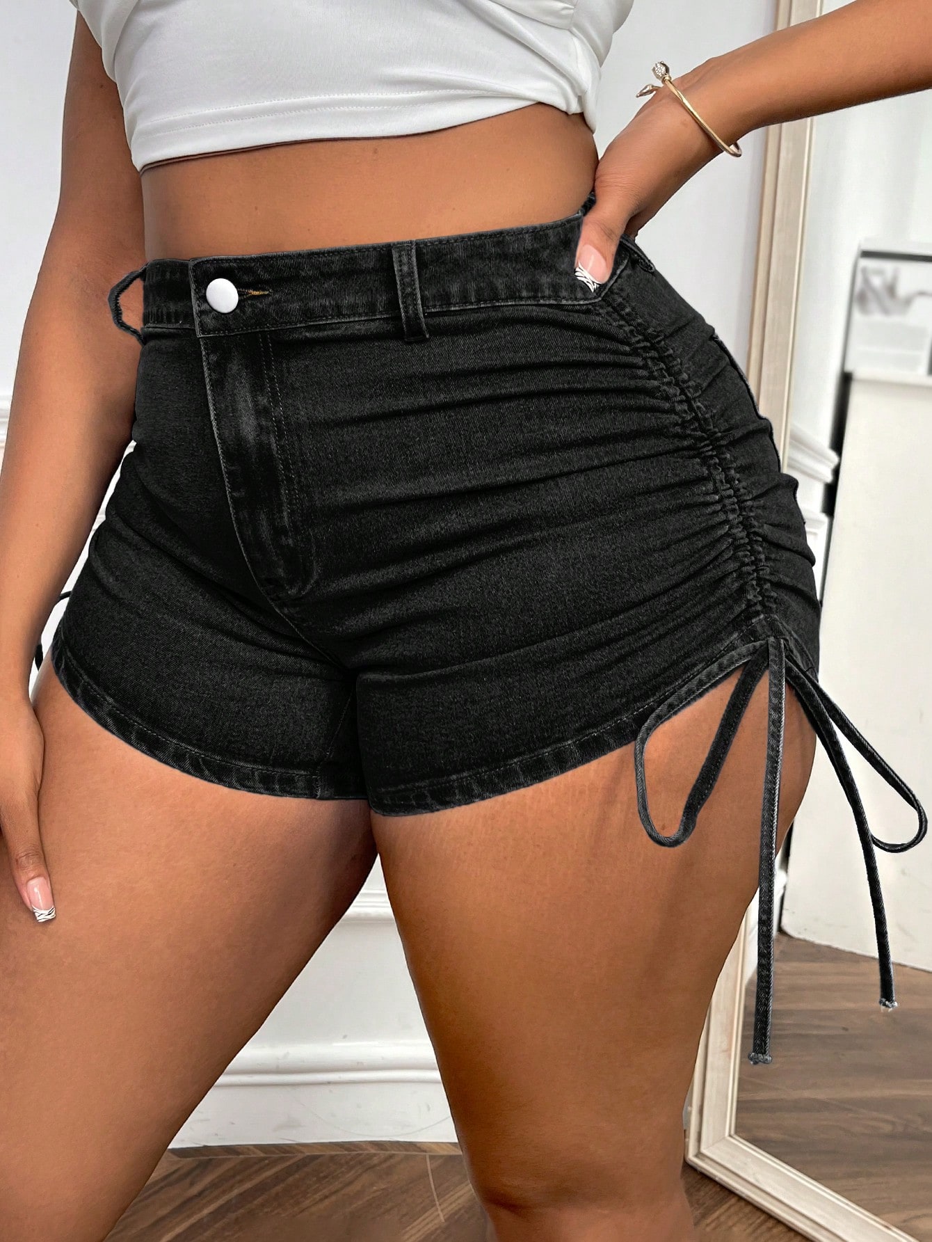 Plus Size Denim Shorts