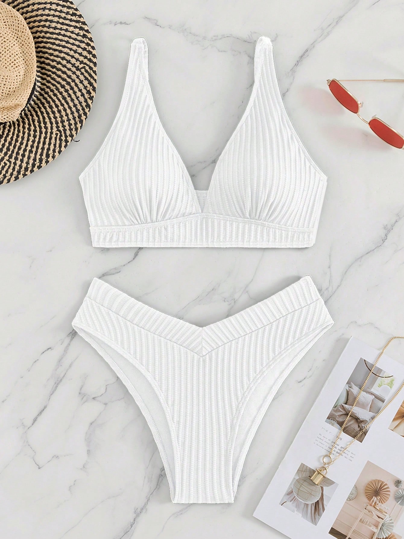 In White Women Bikini Sets