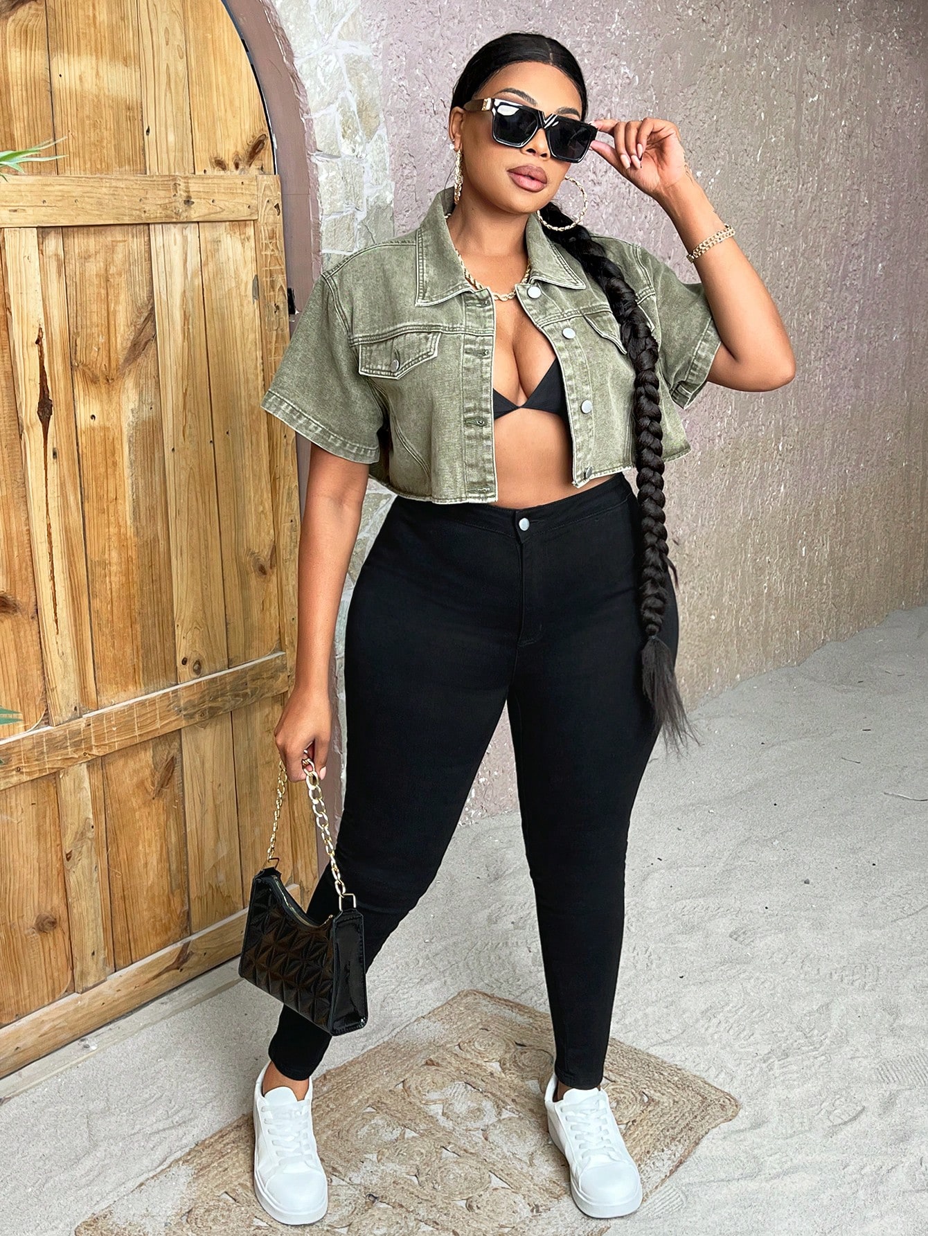 In Short Sleeve Plus Size Denim Jackets