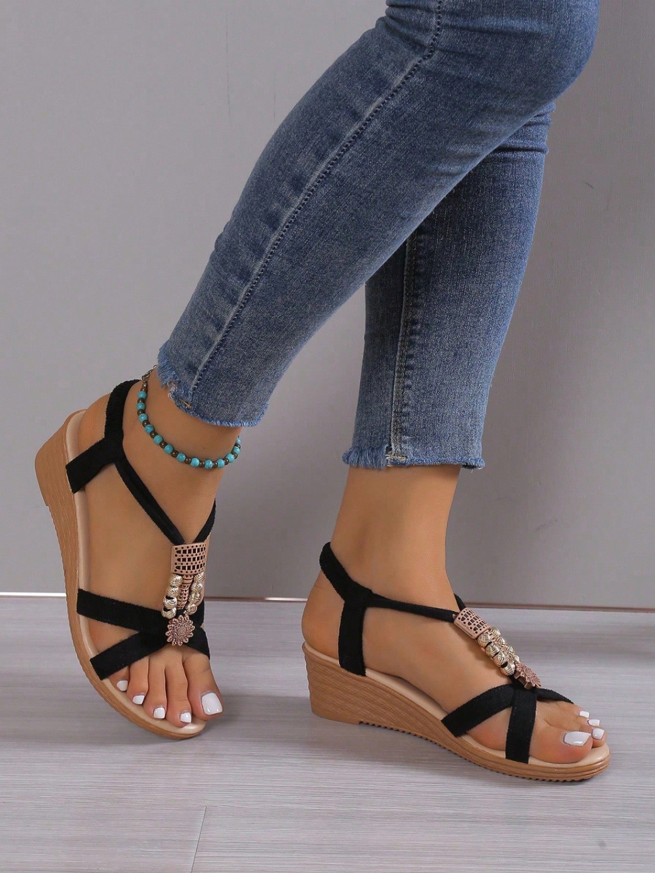 In Black Women Wedges & Flatform