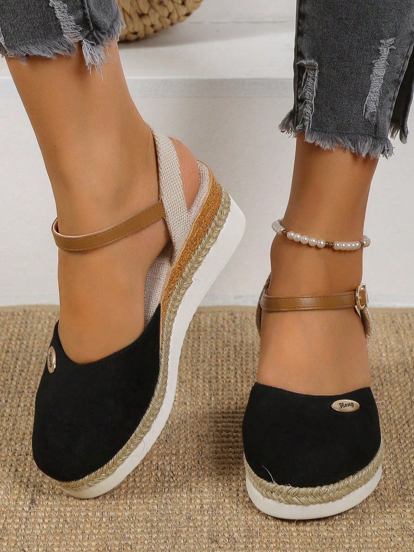 In Black Women Wedges & Flatform