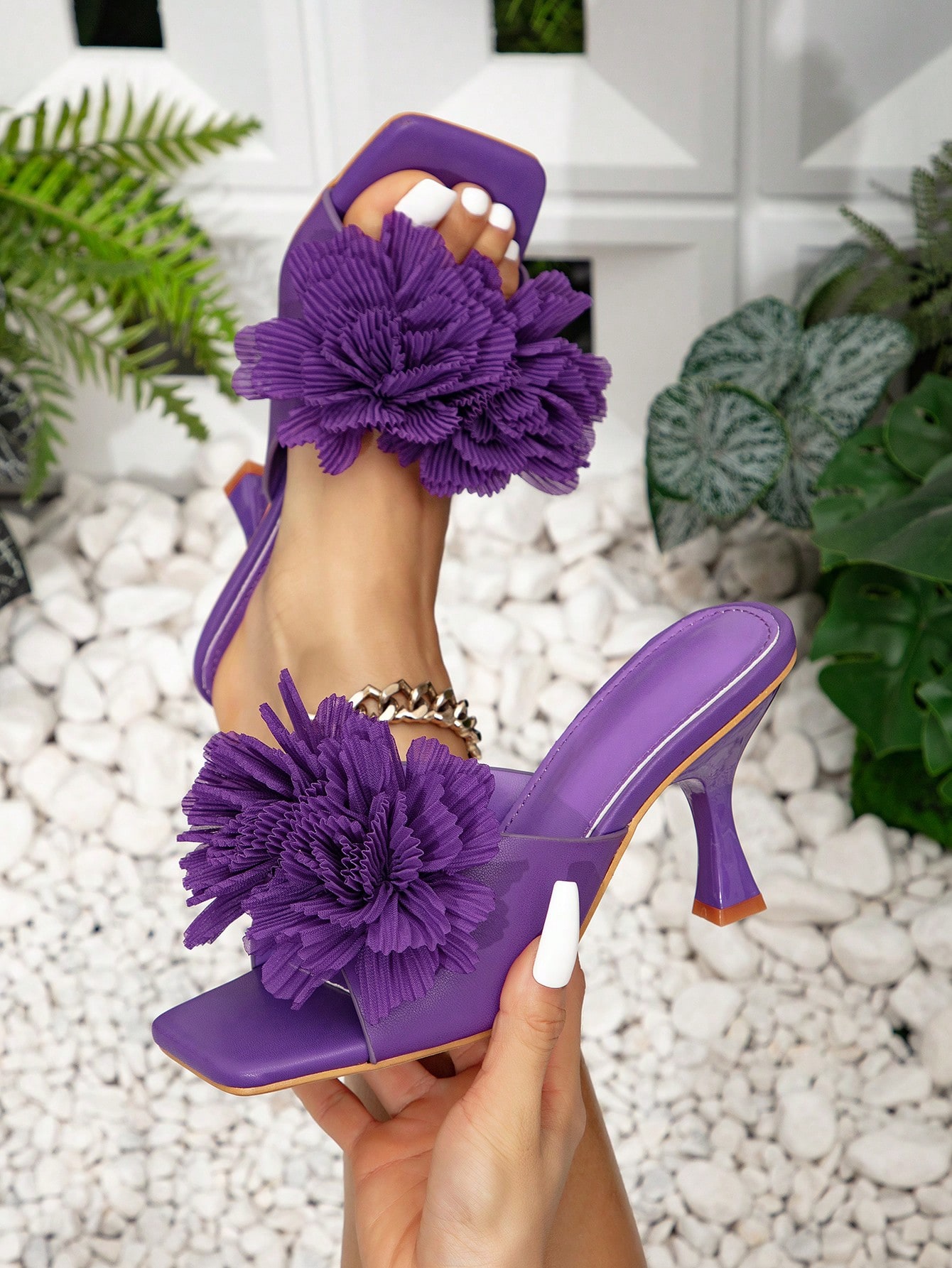 In Purple Women Heeled Sandals