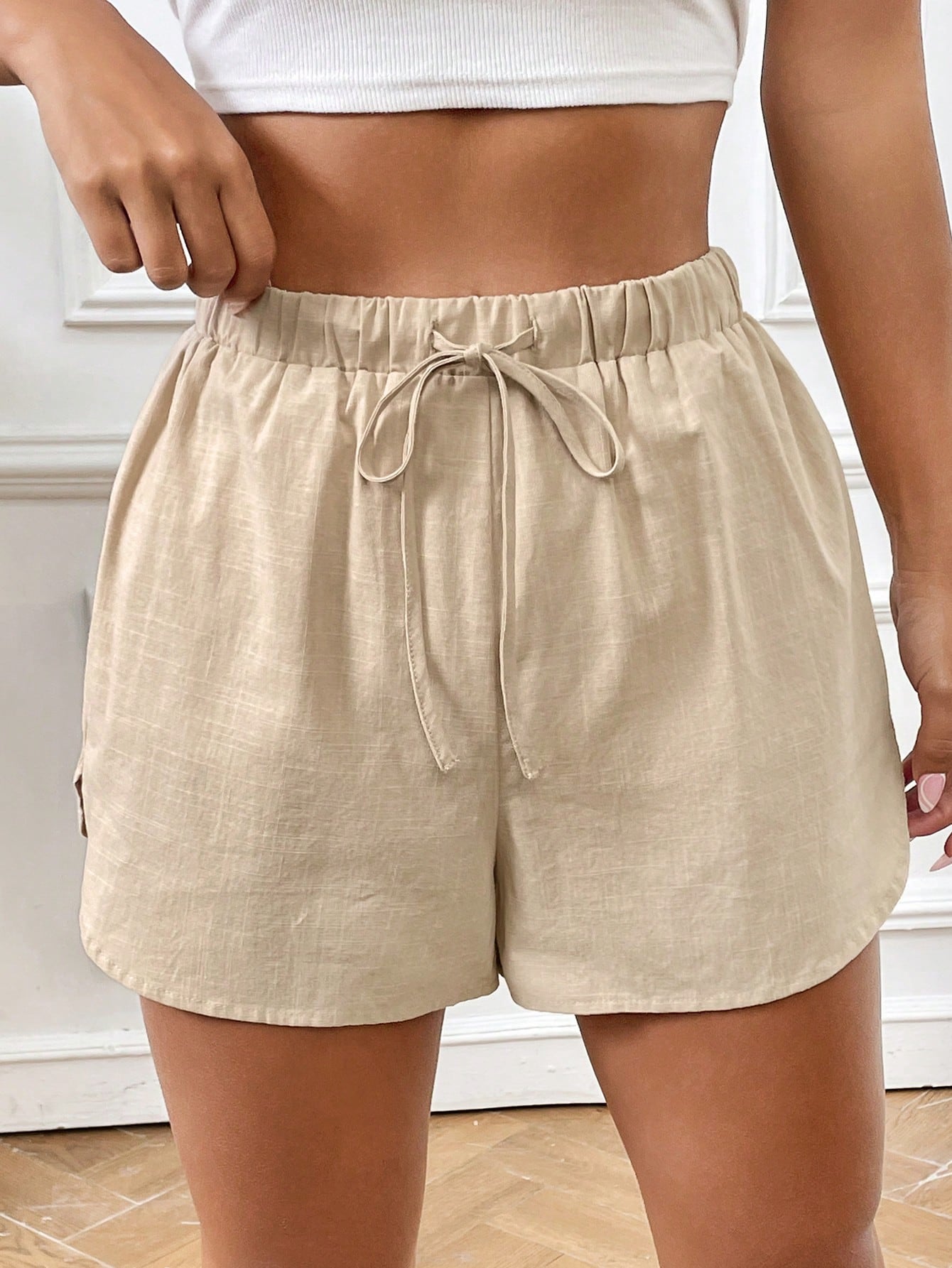 In Beige Women Shorts