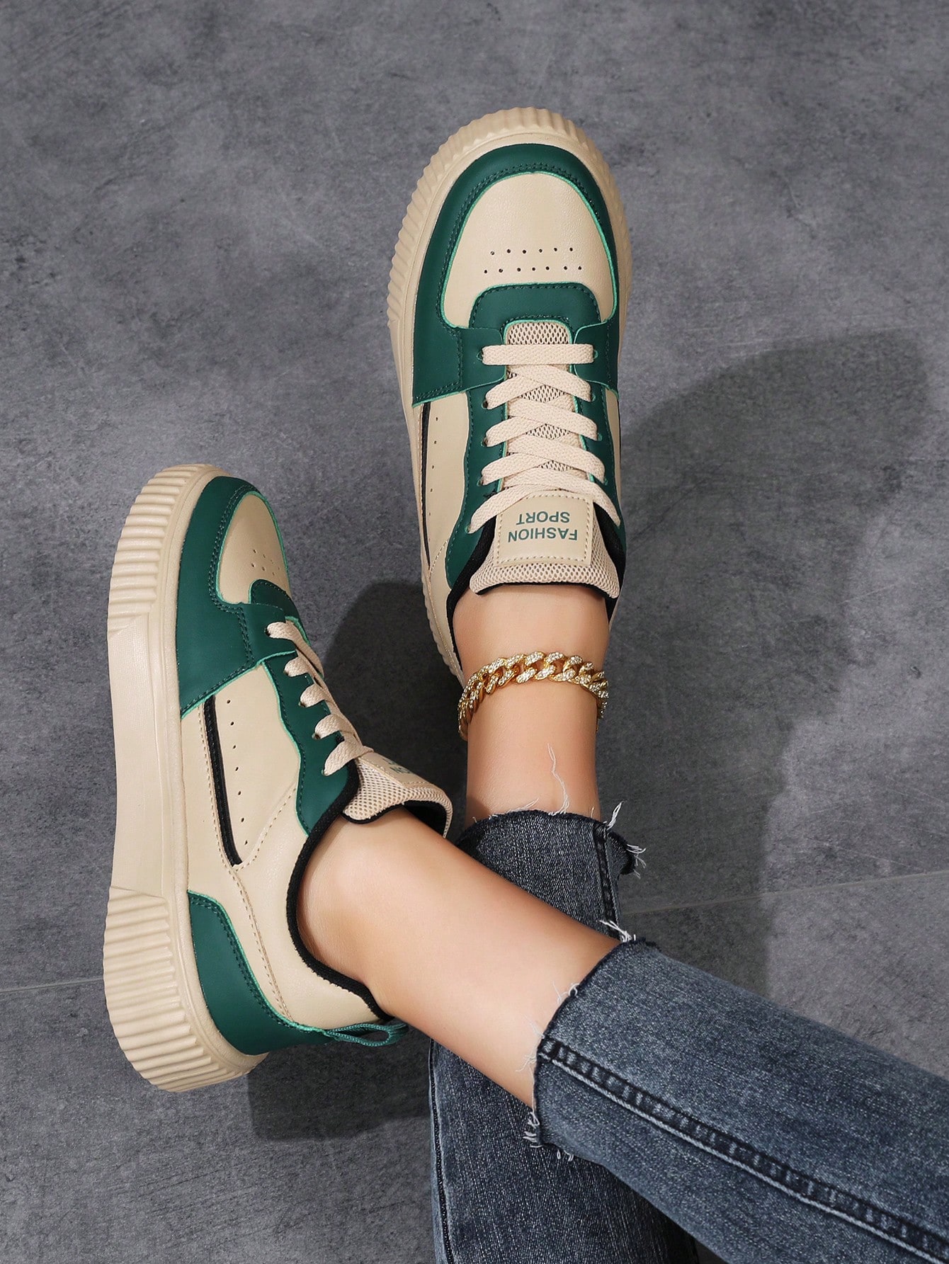 In Dark Green Women Shoes