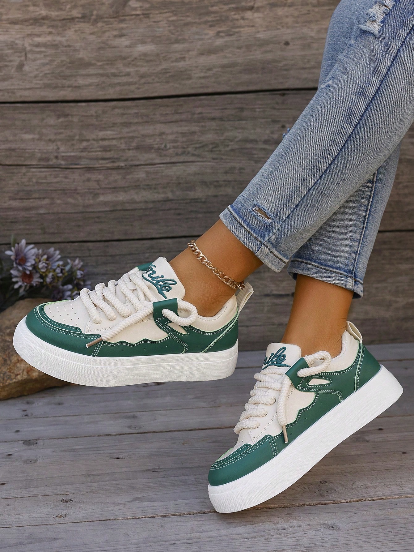 In Dark Green Women Shoes