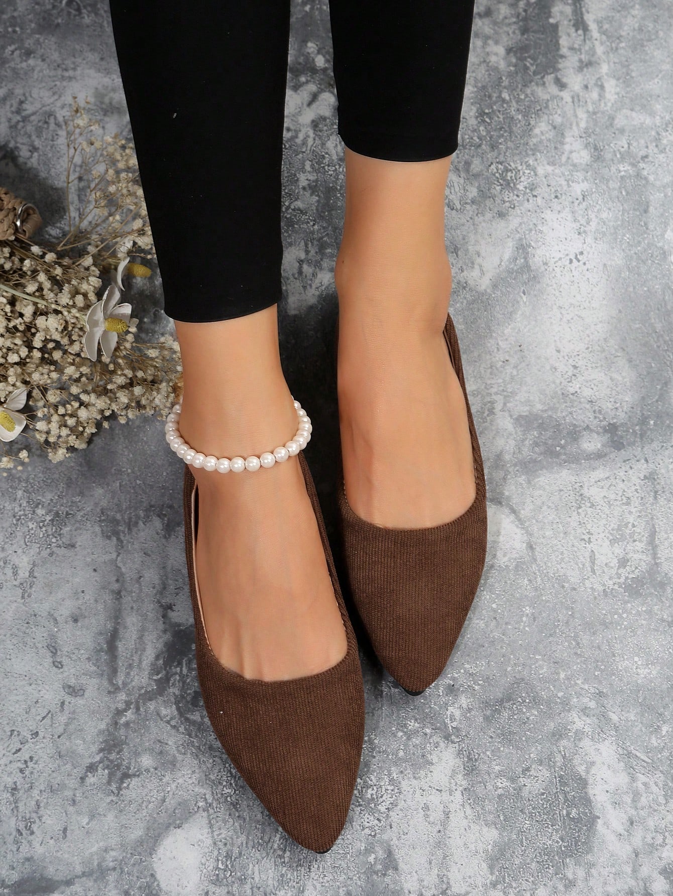 In Coffee Brown Women Flats