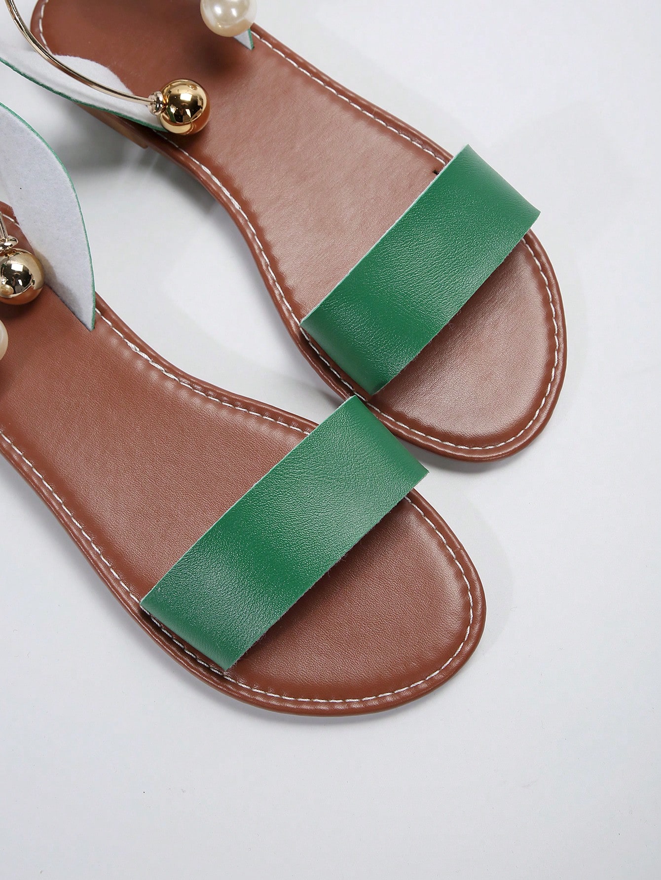 In Green Women Flat Sandals