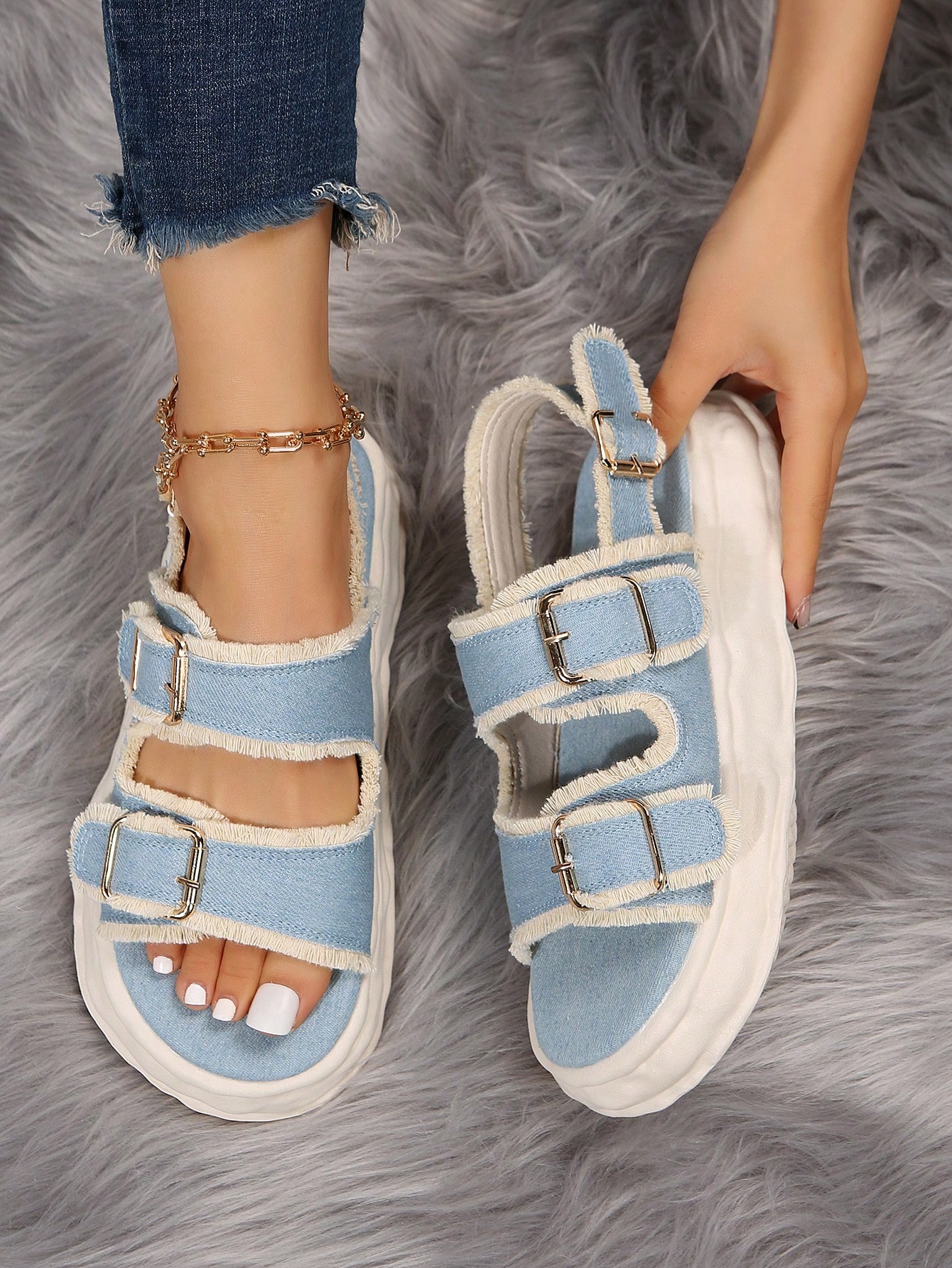 In Blue Women Platforms & Wedge Sandals