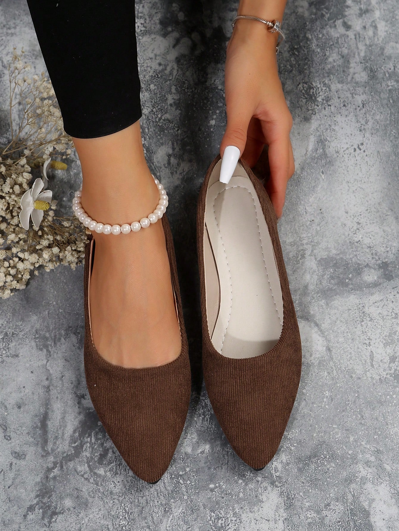 In Coffee Brown Women Flats