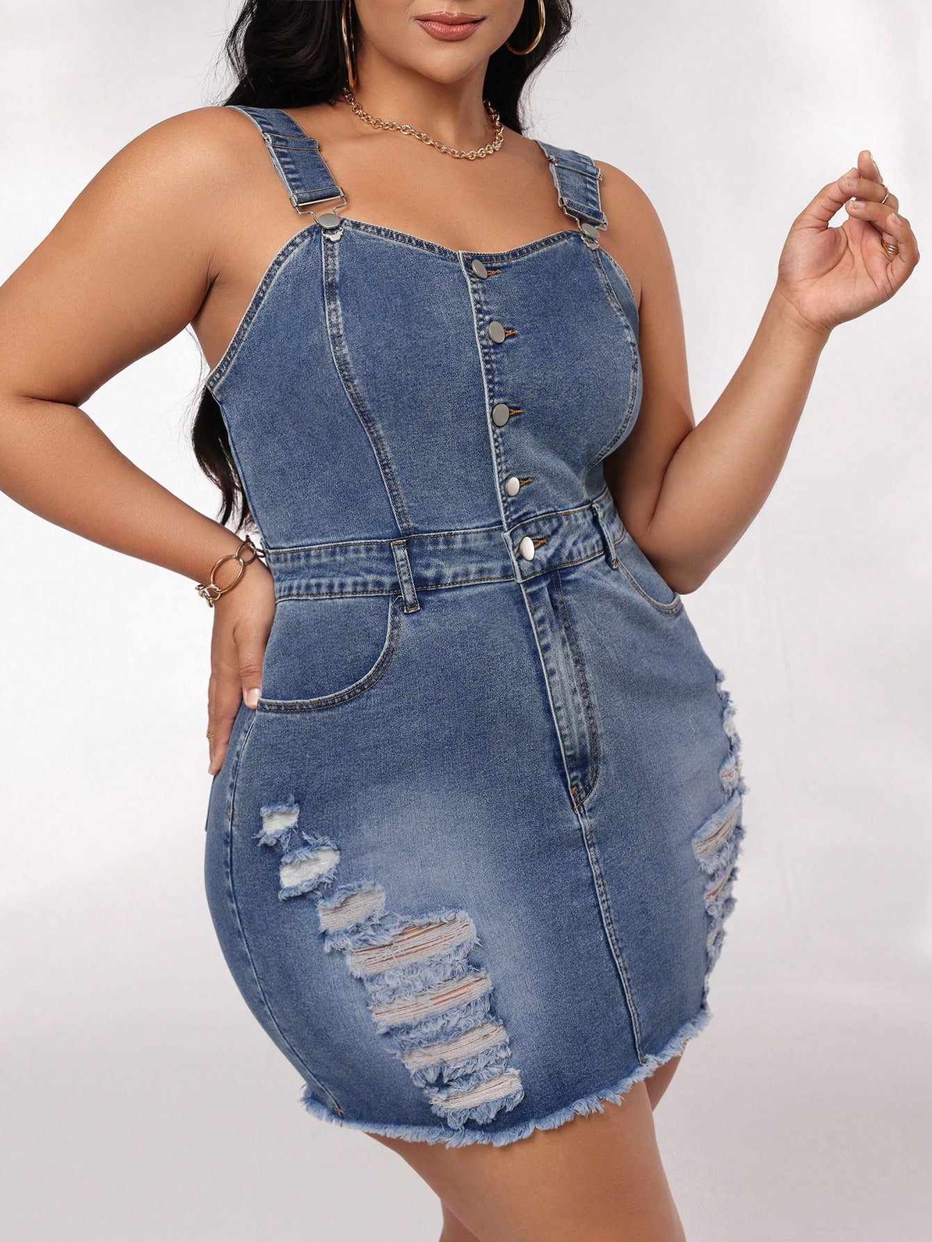 In Sexy Plus Size Denim Dresses