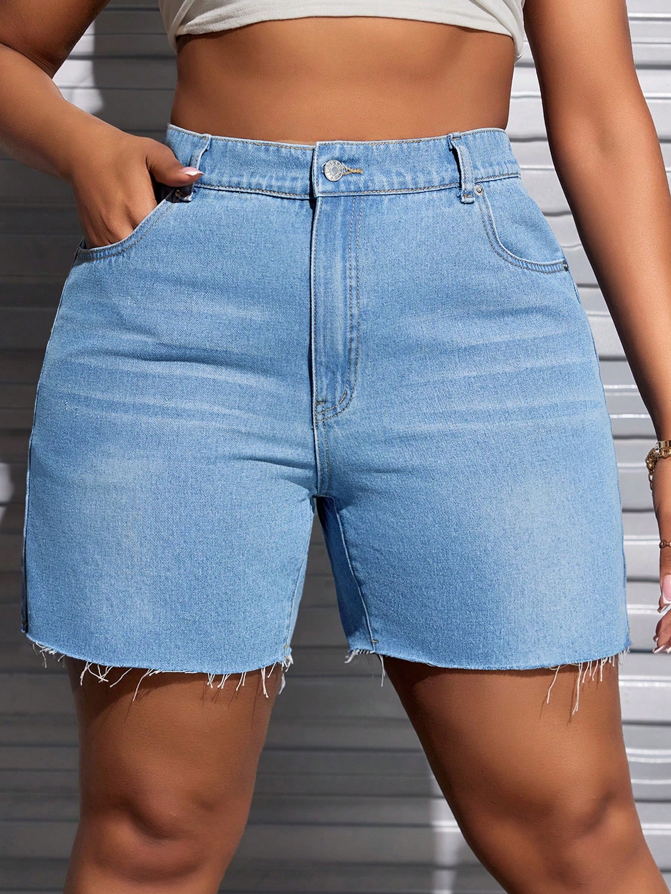 Plus Size Denim Shorts