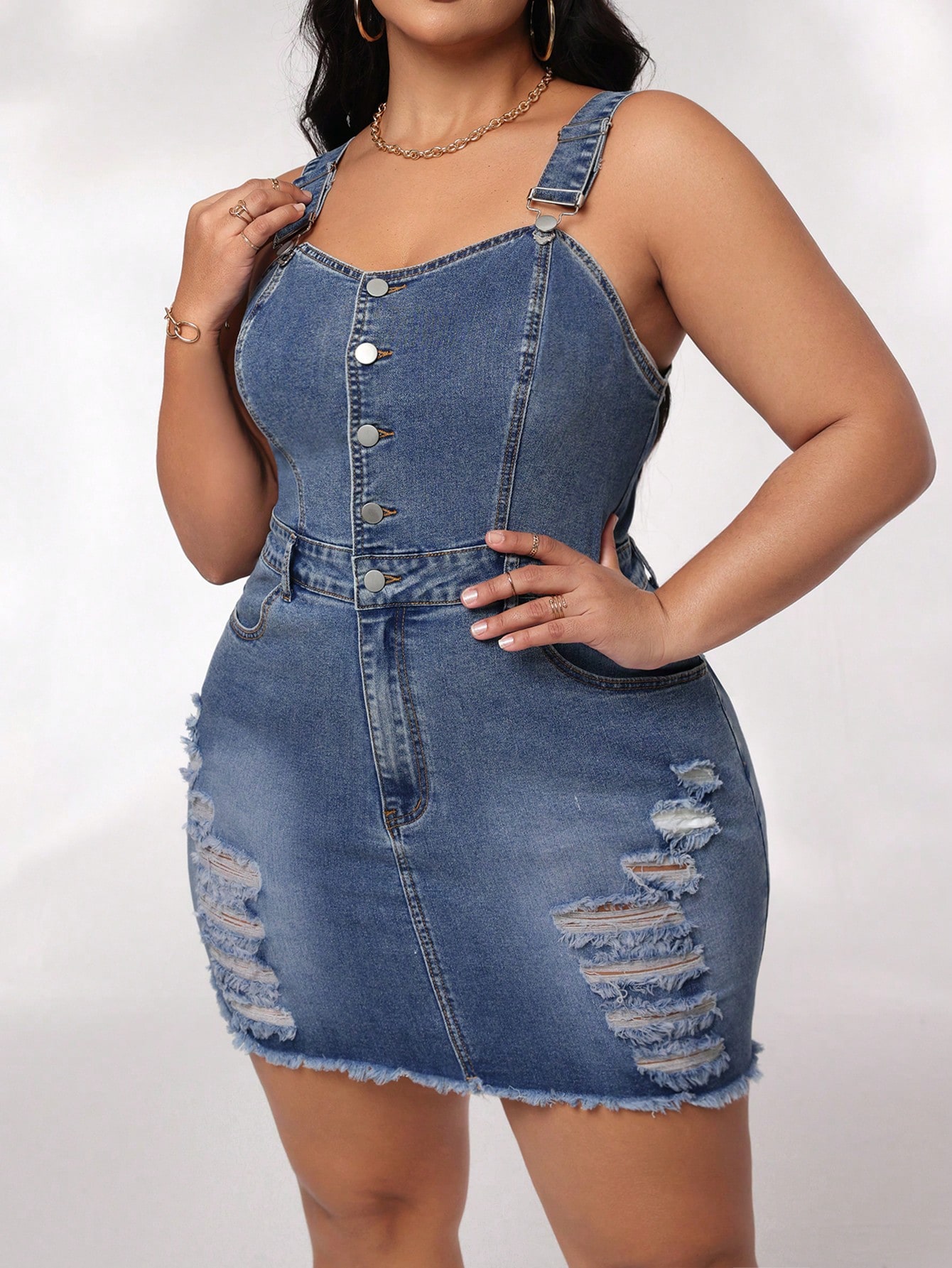 In Sexy Plus Size Denim Dresses