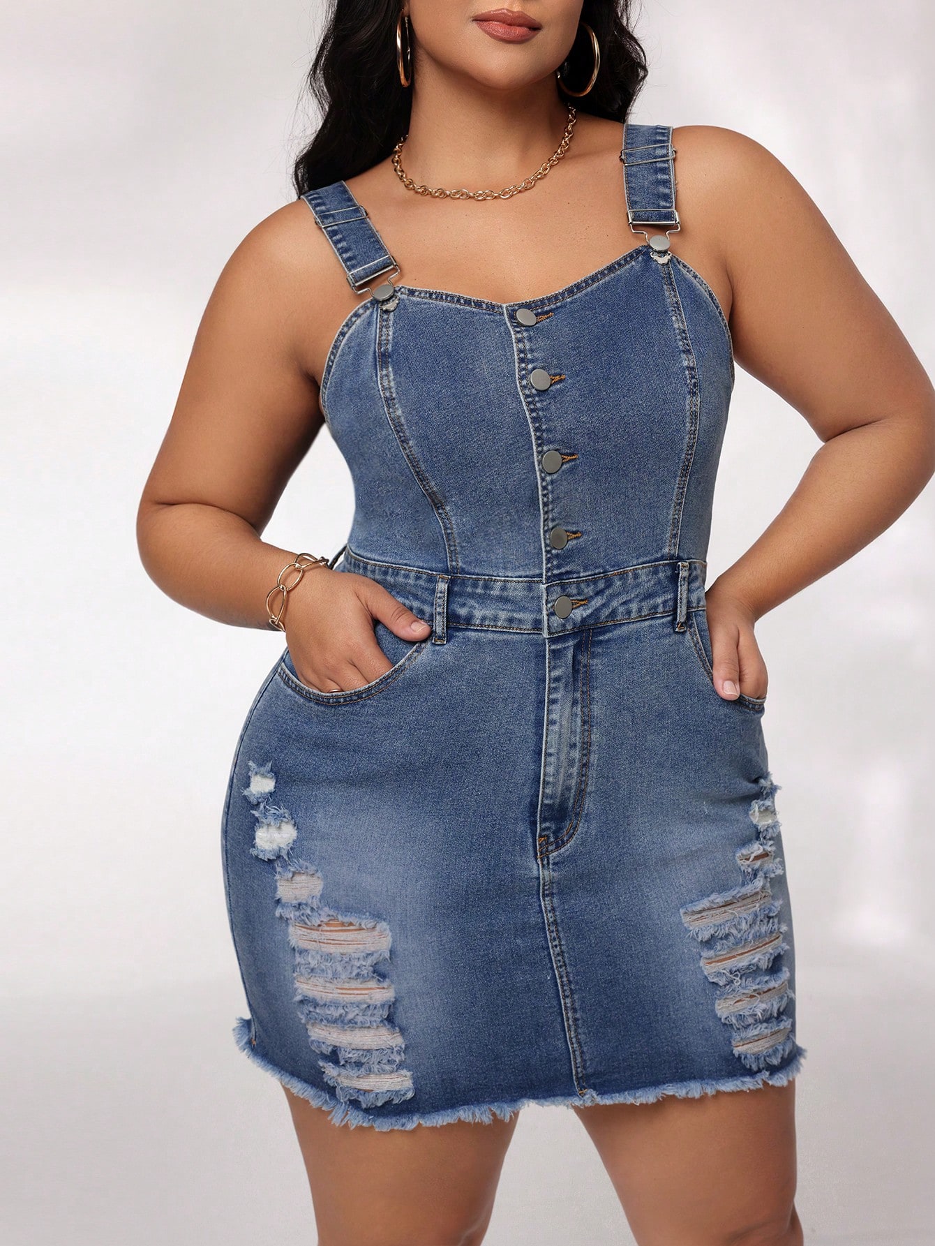 In Sexy Plus Size Denim Dresses