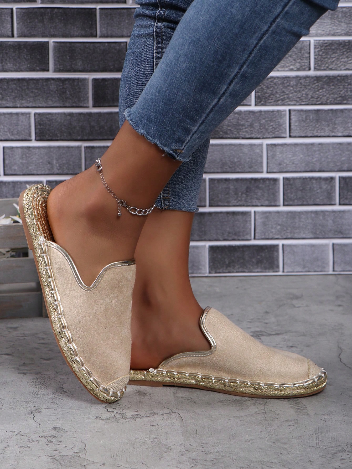 In Beige Women Flats