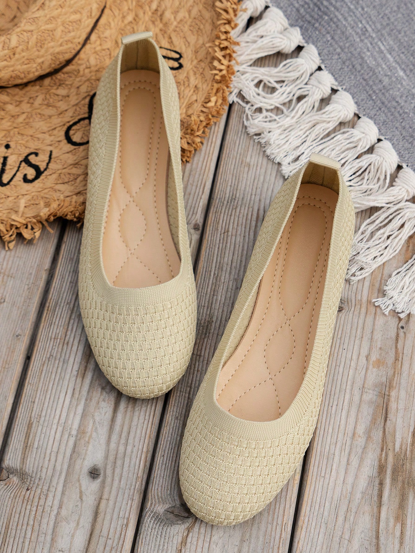 In Beige Women Flats