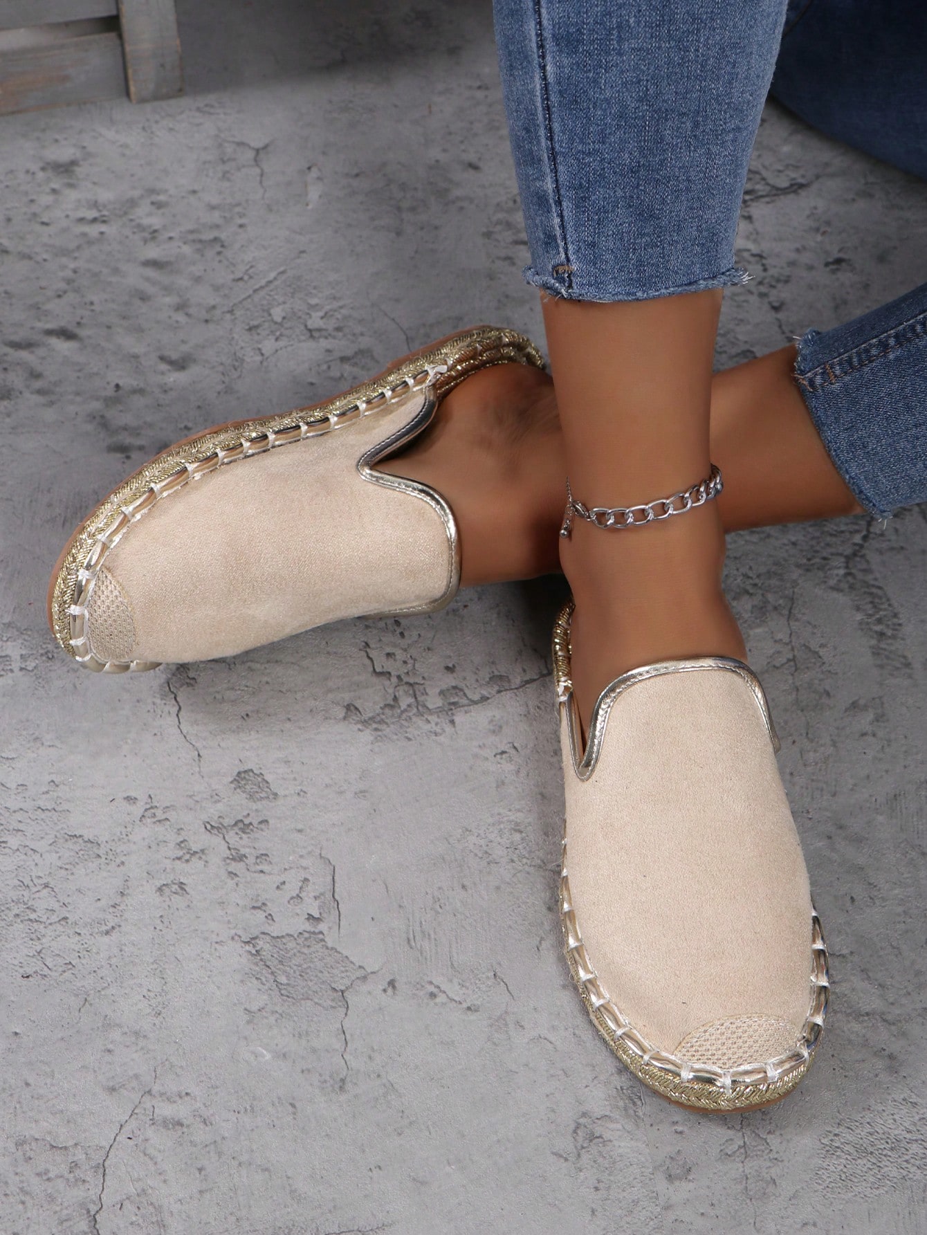 In Beige Women Flats