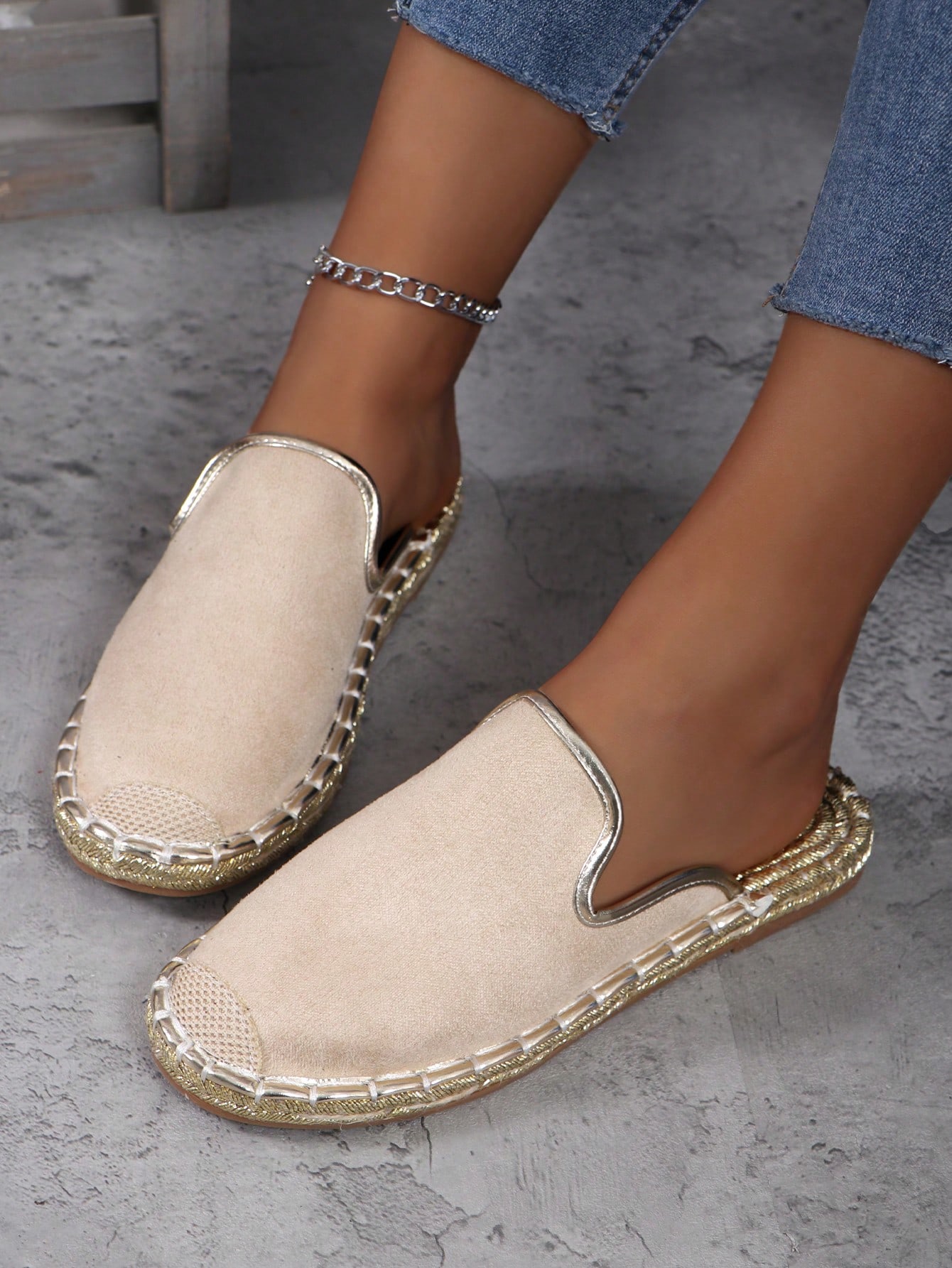 In Beige Women Flats