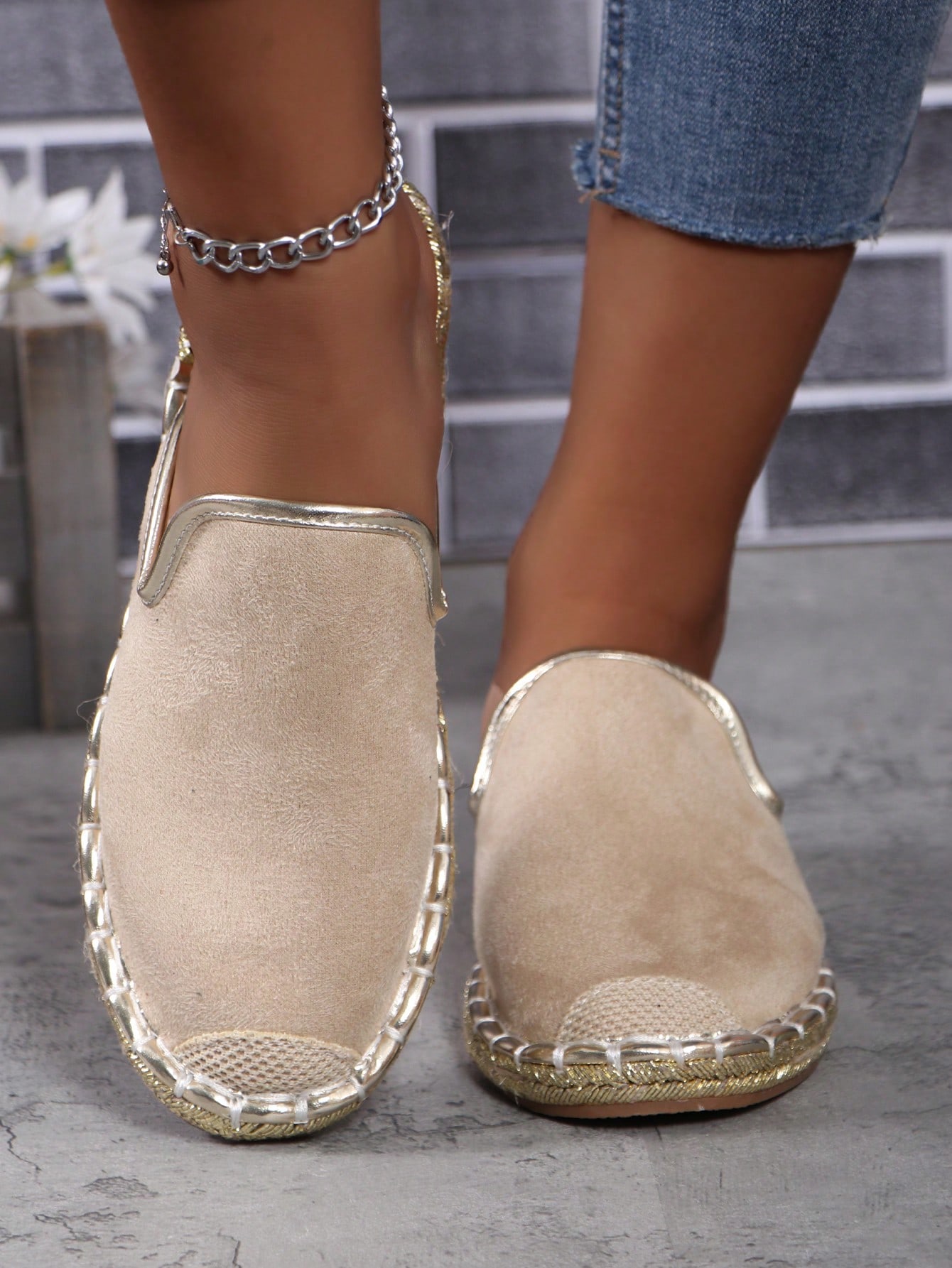 In Beige Women Flats