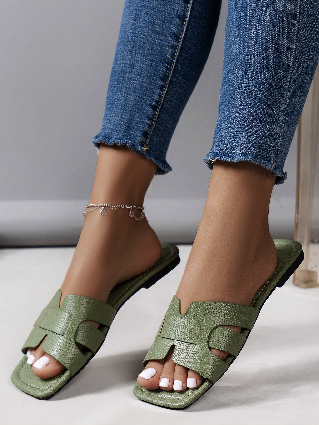 In Olive Green Women Shoes