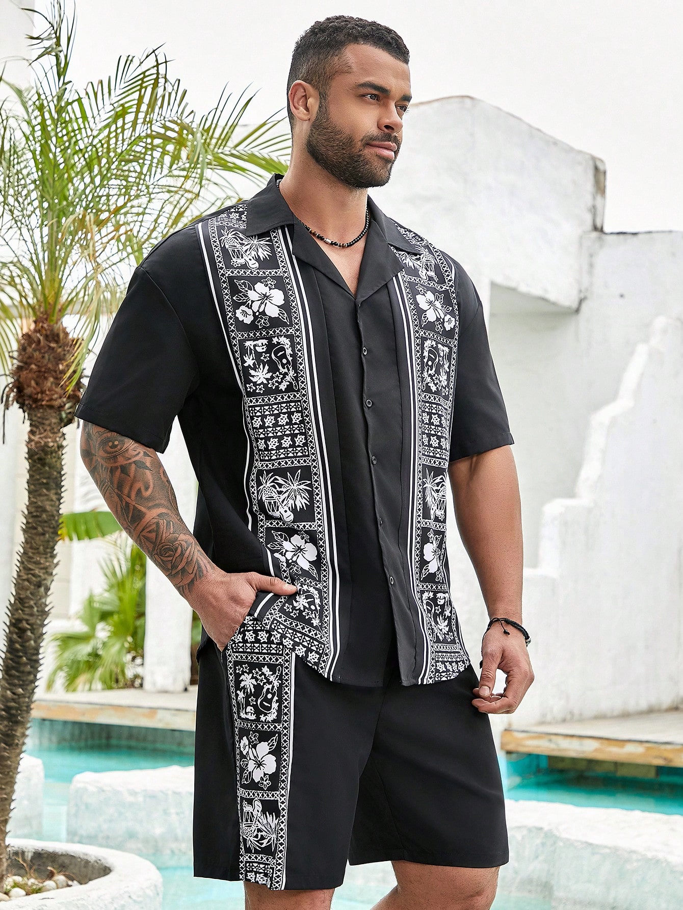 Men Plus Size Shirt Co-ords