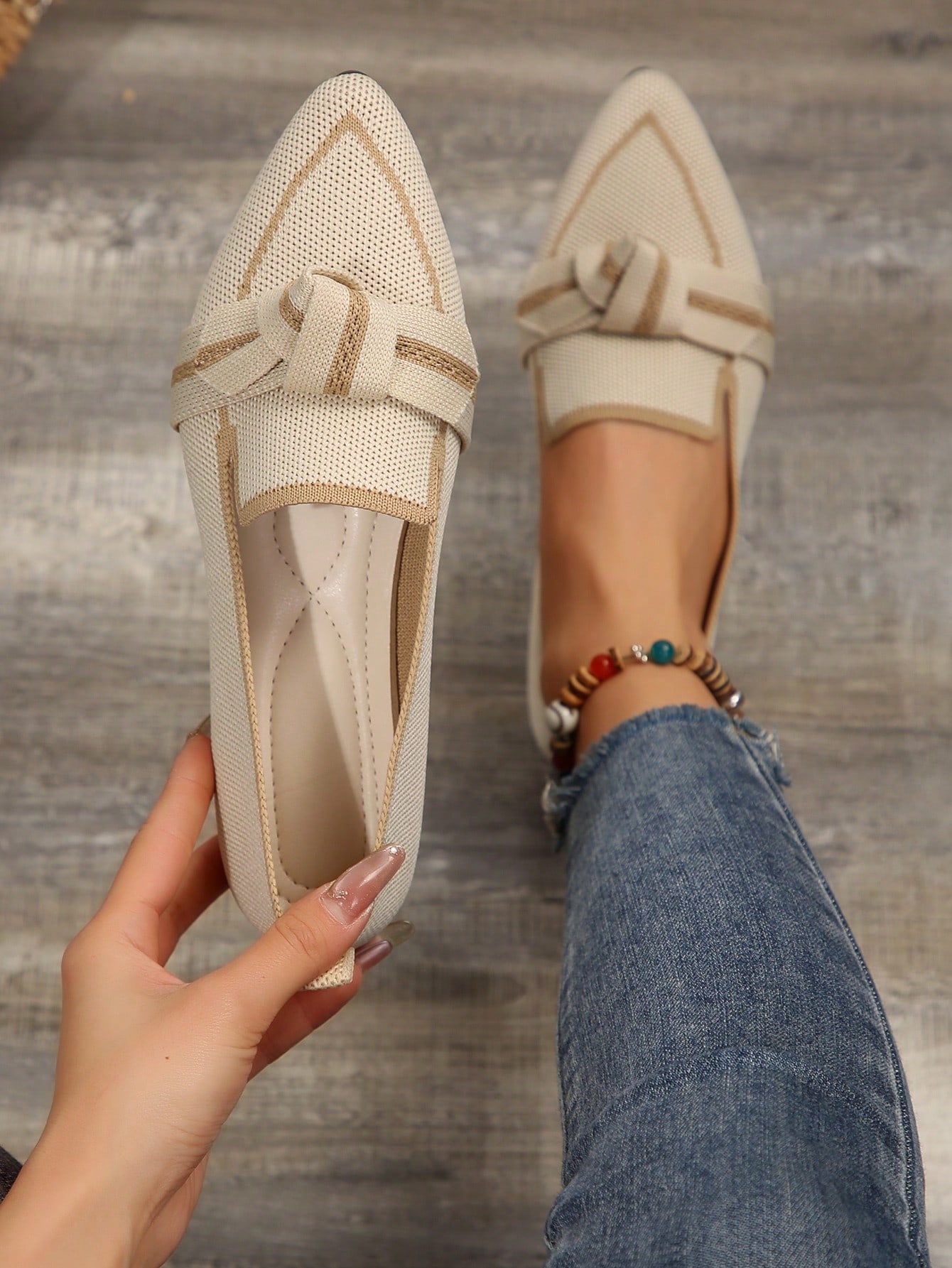 In Beige Women Flats