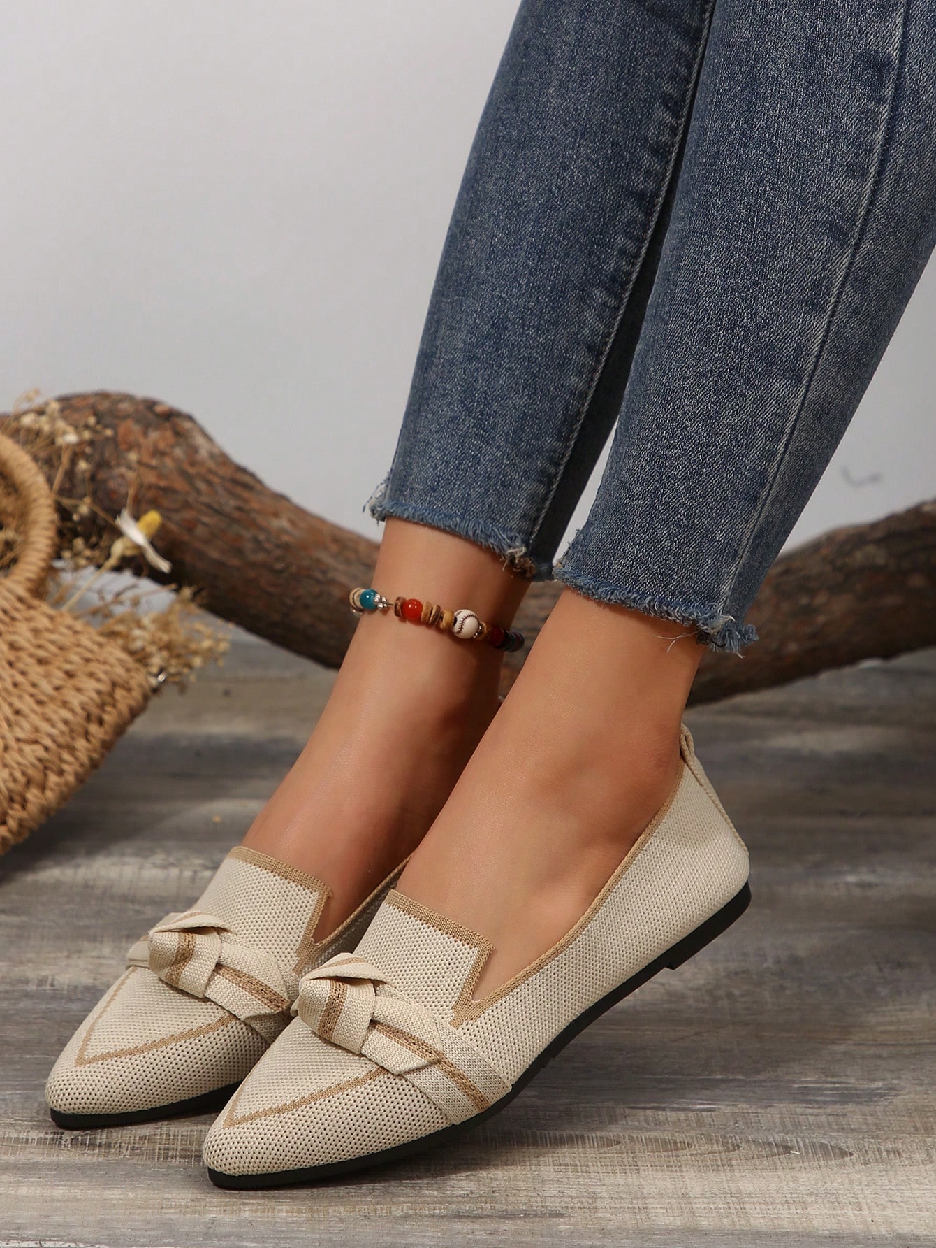 In Beige Women Flats