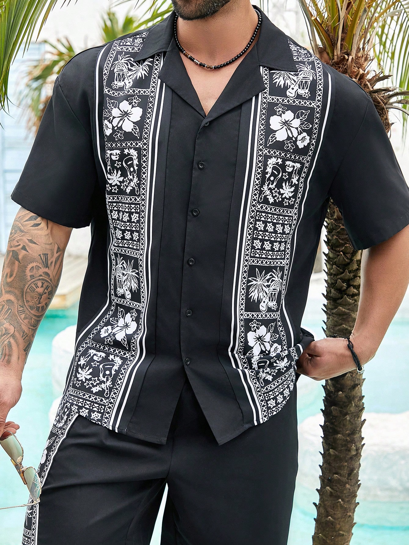 Men Plus Size Shirt Co-ords