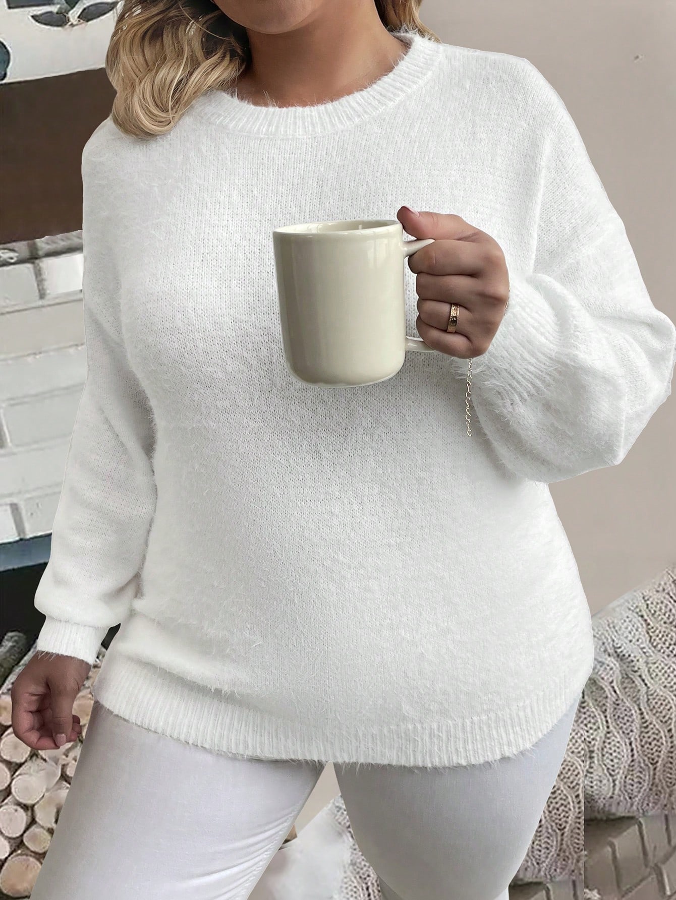 In White Plus Size Sweaters