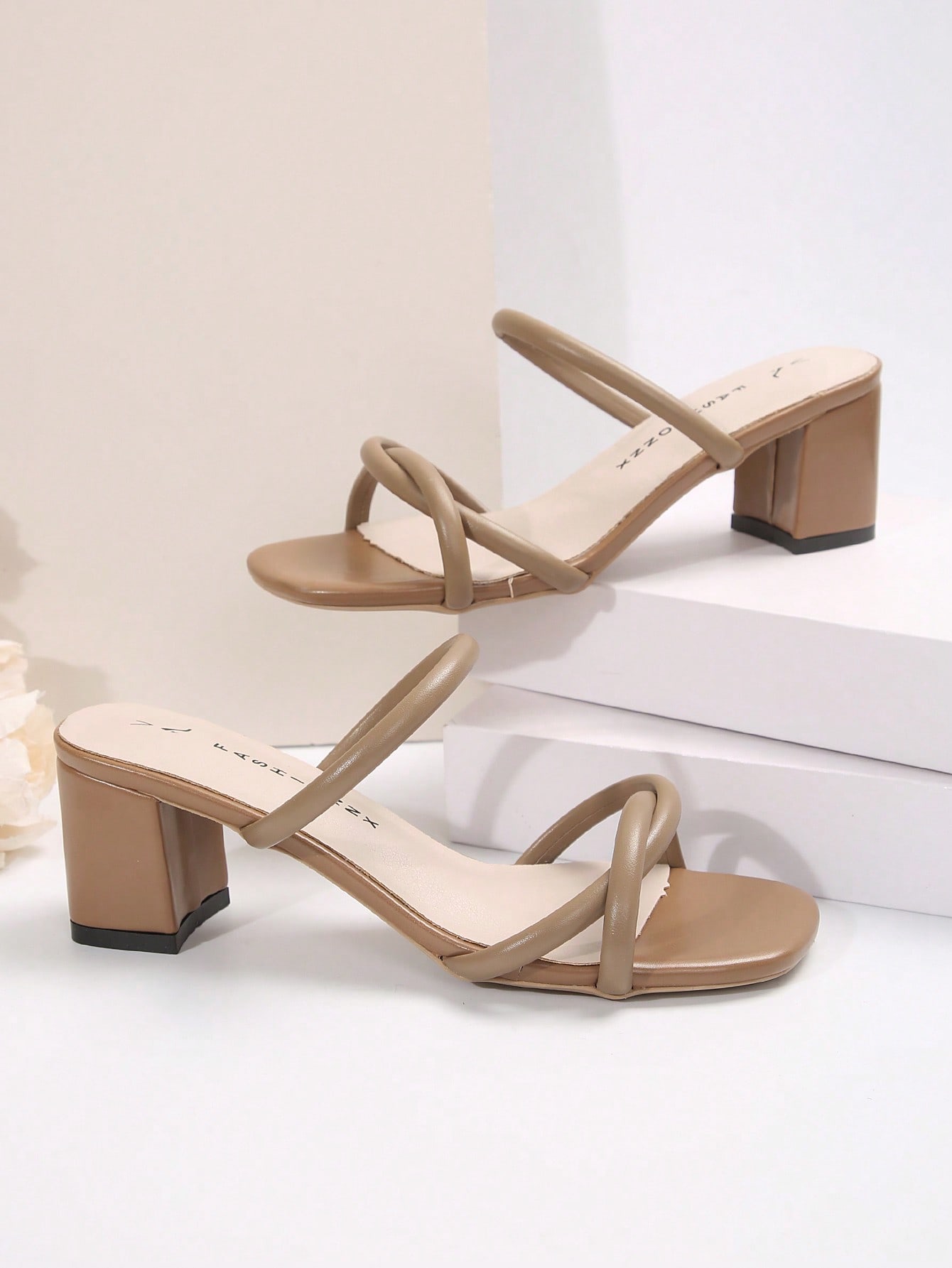 In Khaki Women Heeled Sandals