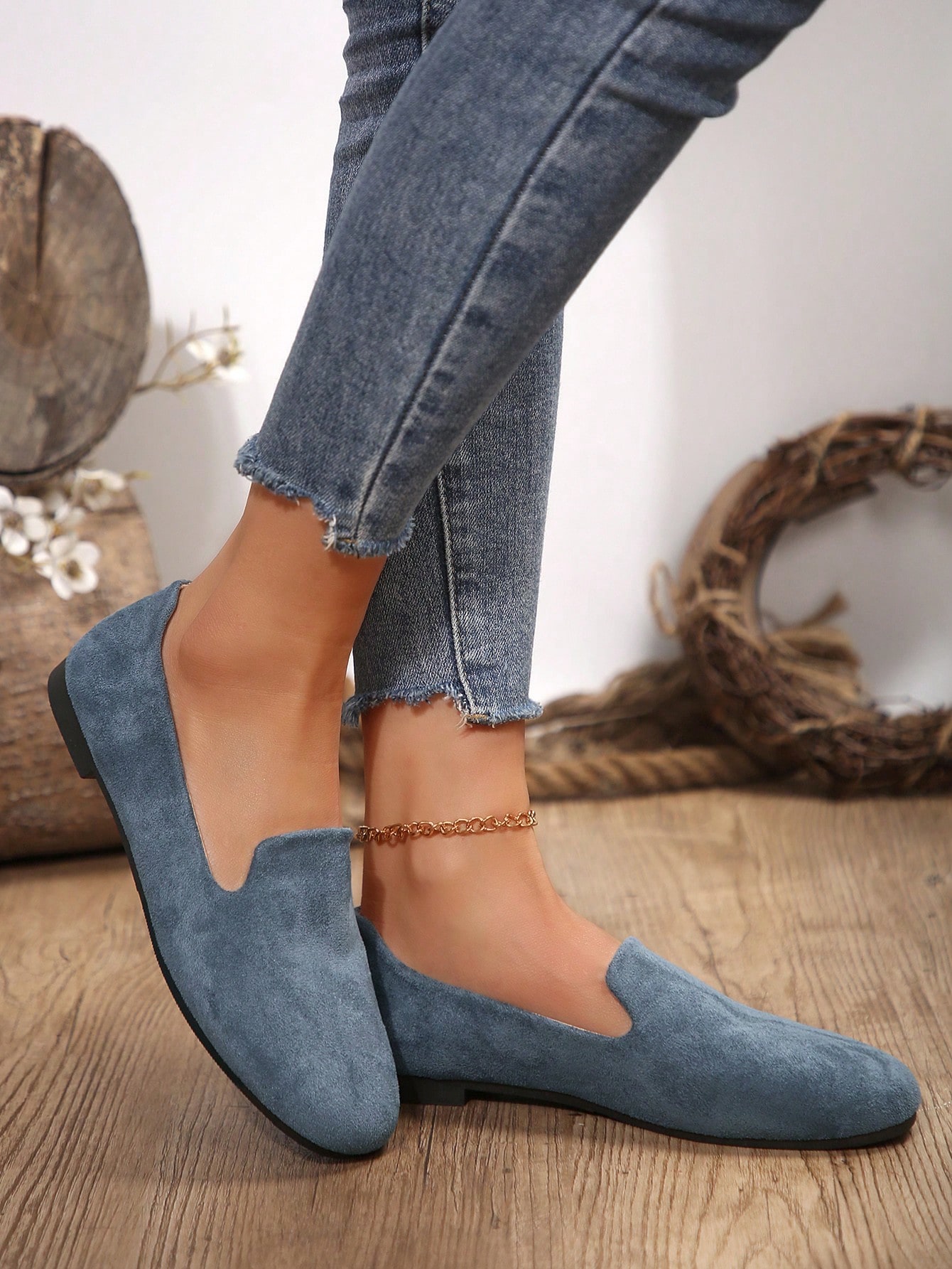 In Baby Blue Women Flats