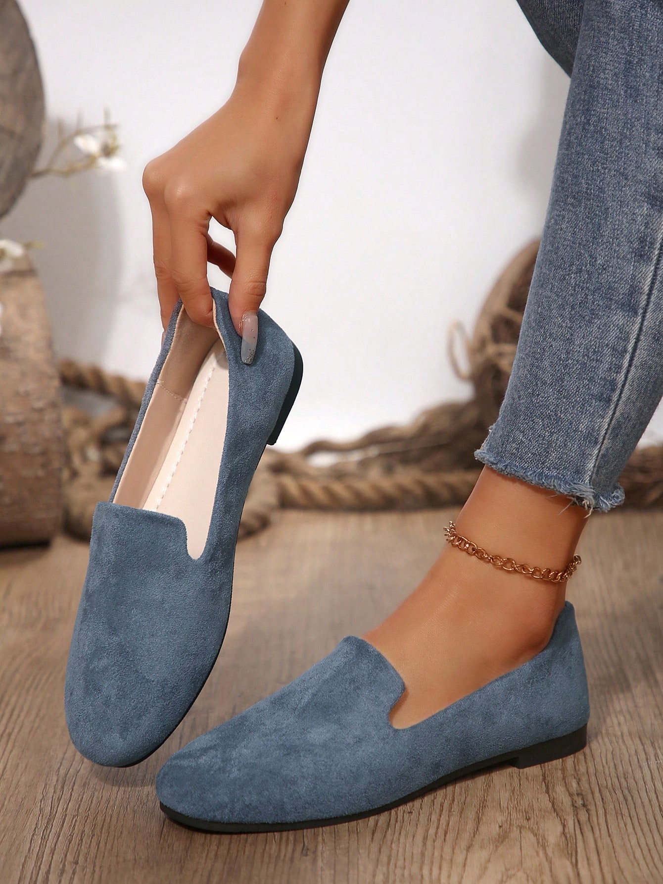 In Baby Blue Women Flats