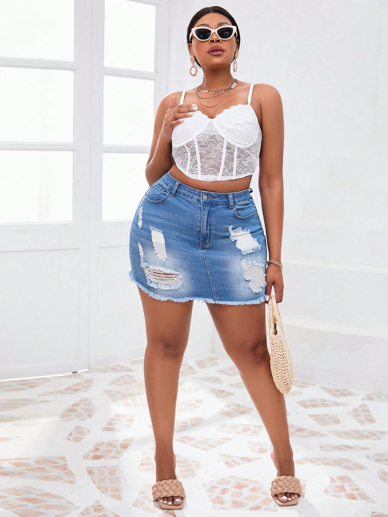 Plus Size Denim Skirts