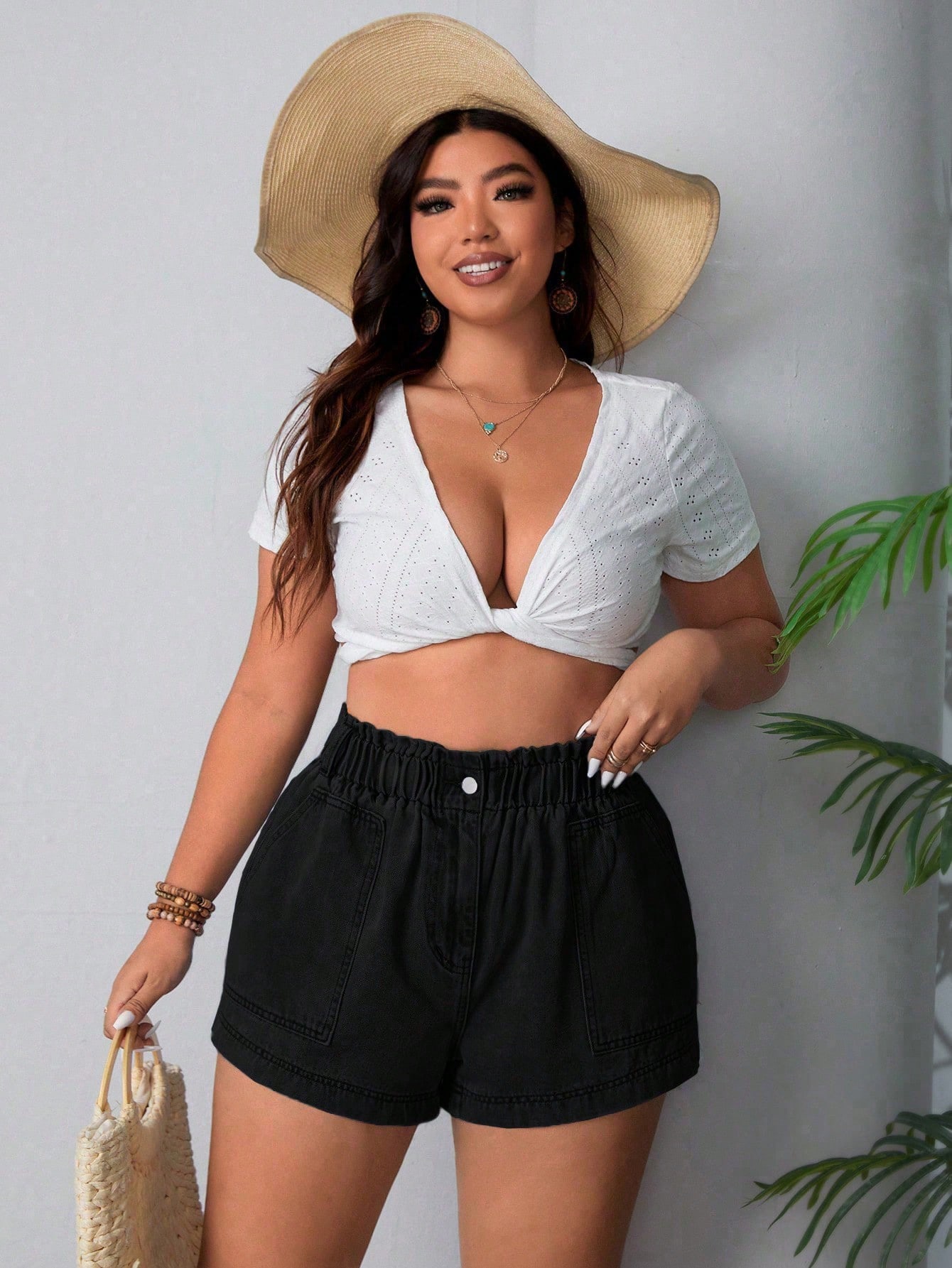 Plus Size Denim Shorts