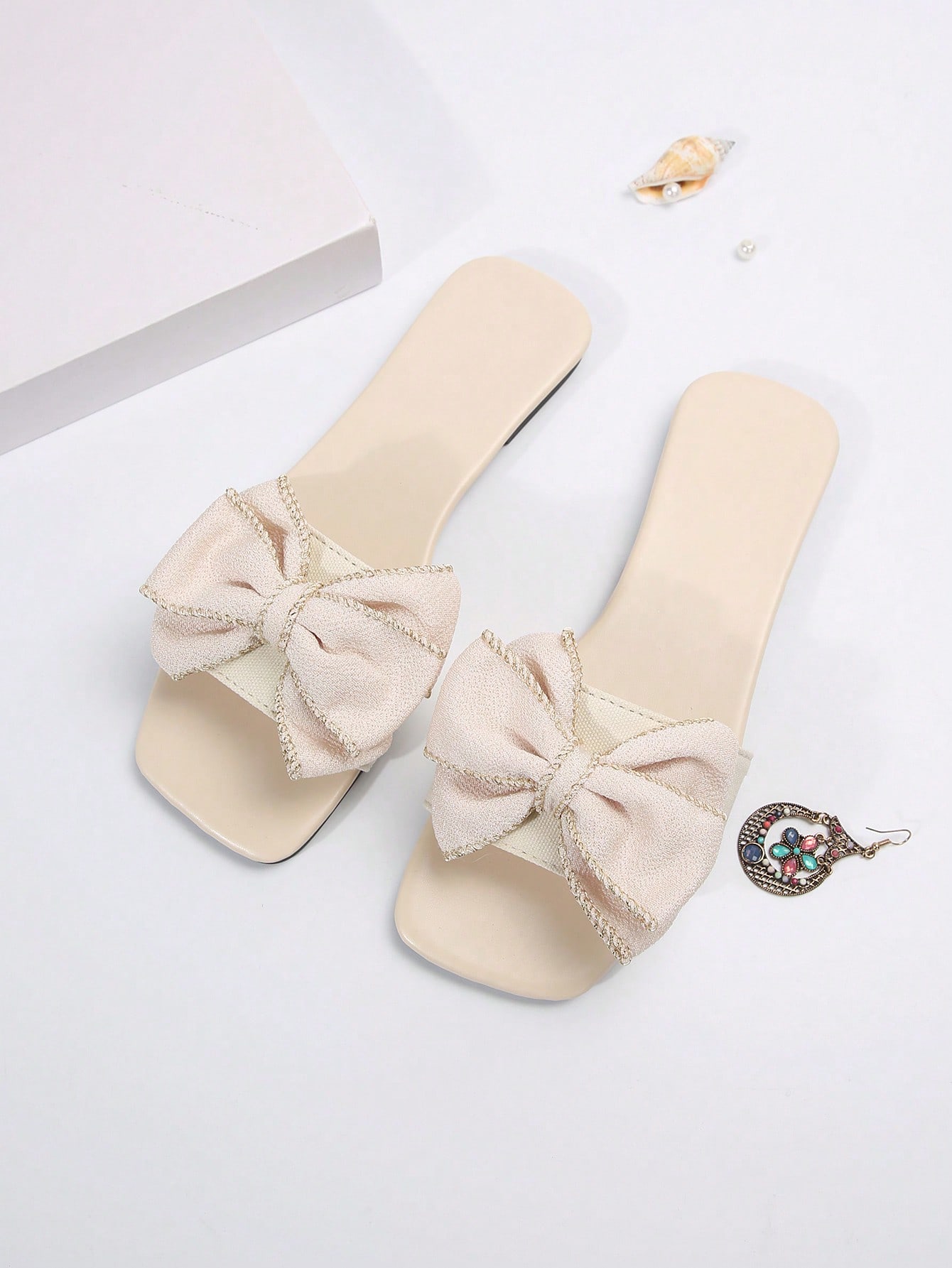 In Beige Women Flat Sandals