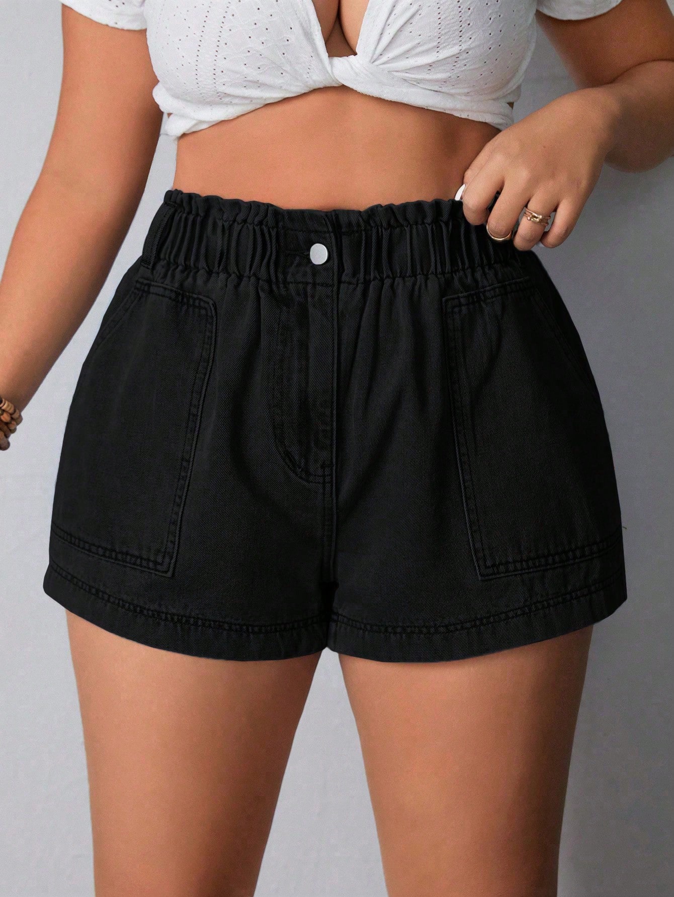 Plus Size Denim Shorts