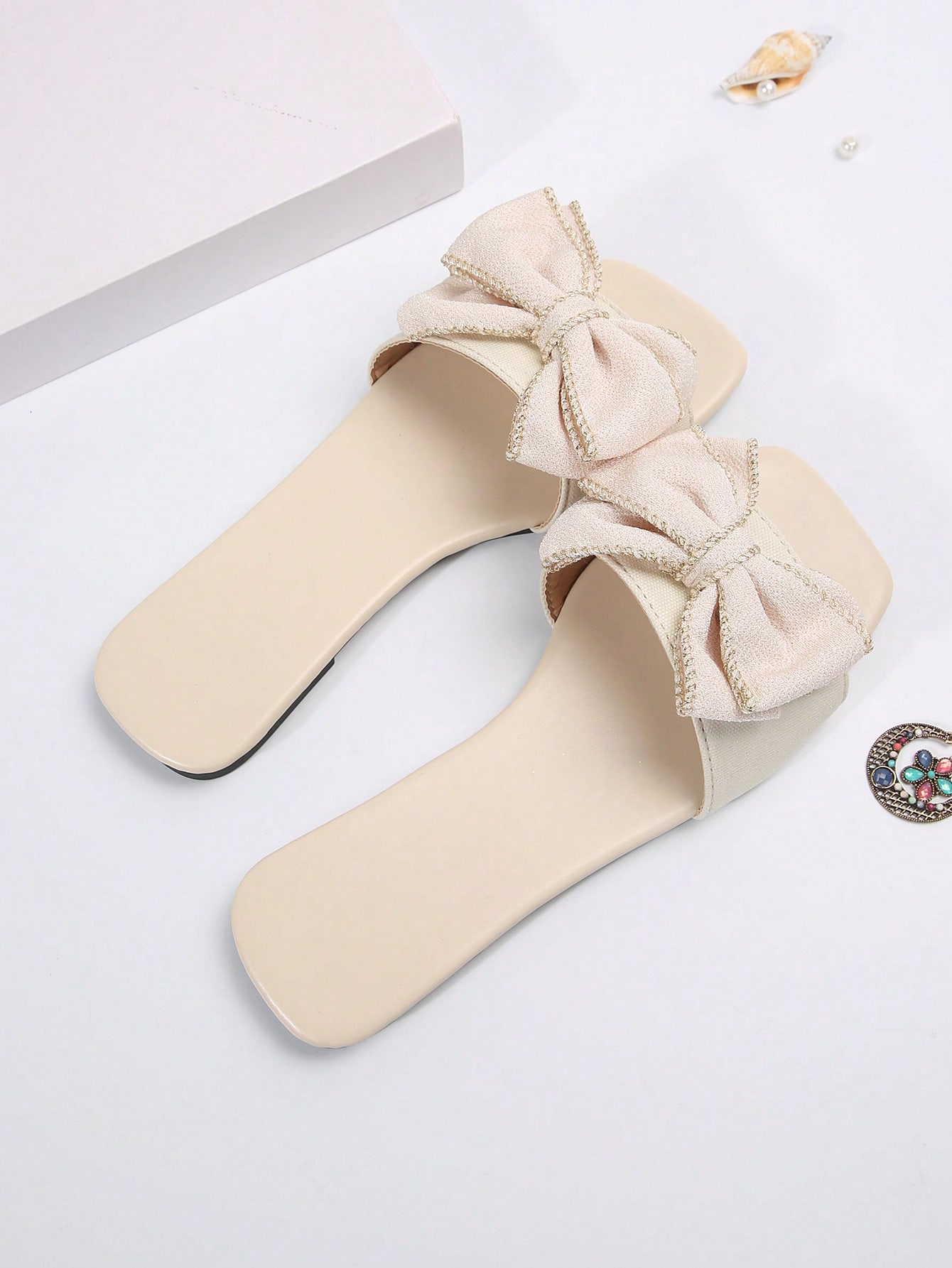 In Beige Women Flat Sandals