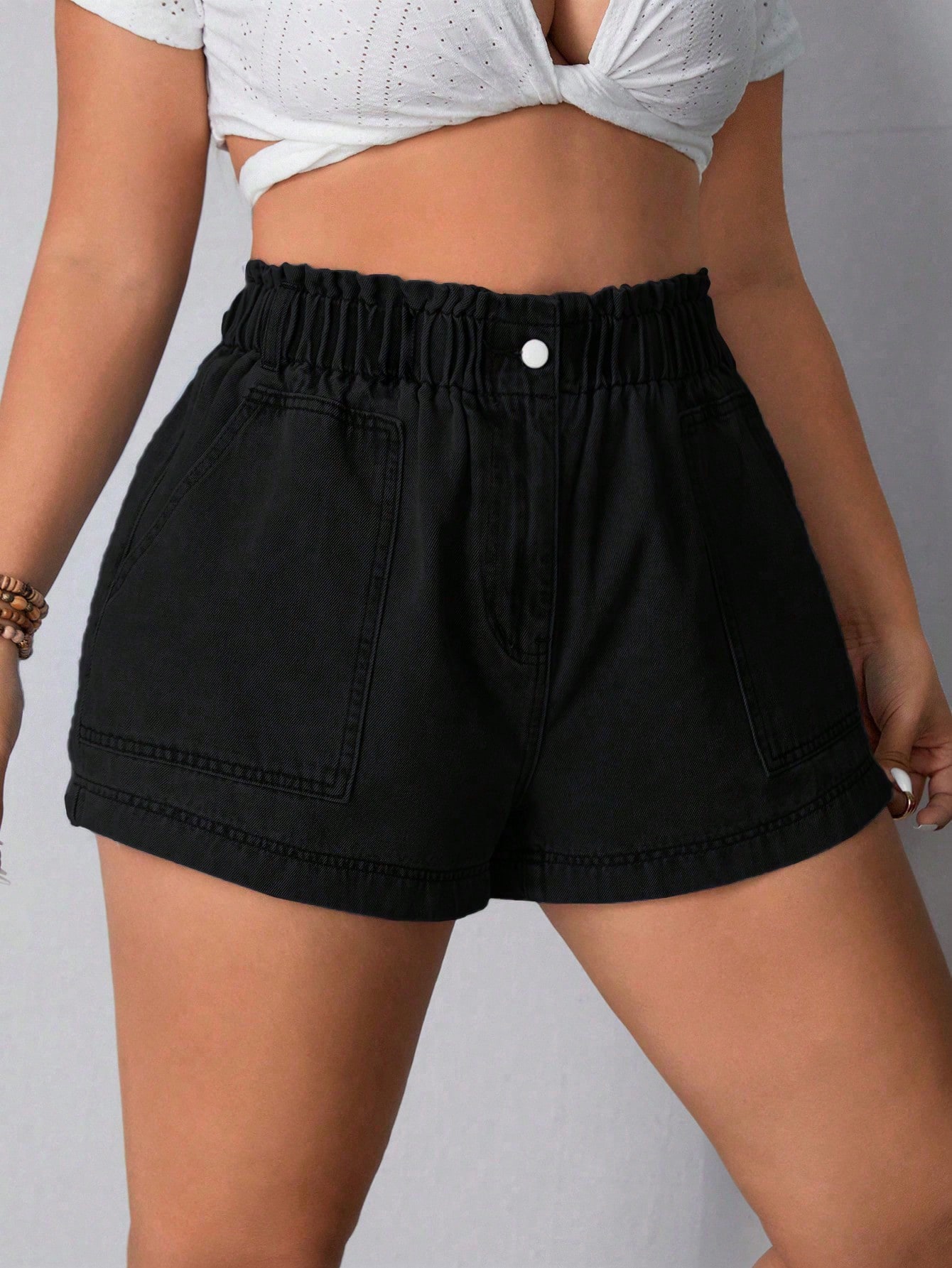 Plus Size Denim Shorts