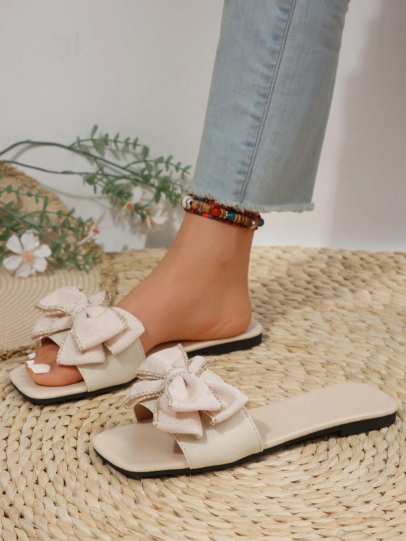 In Beige Women Flat Sandals