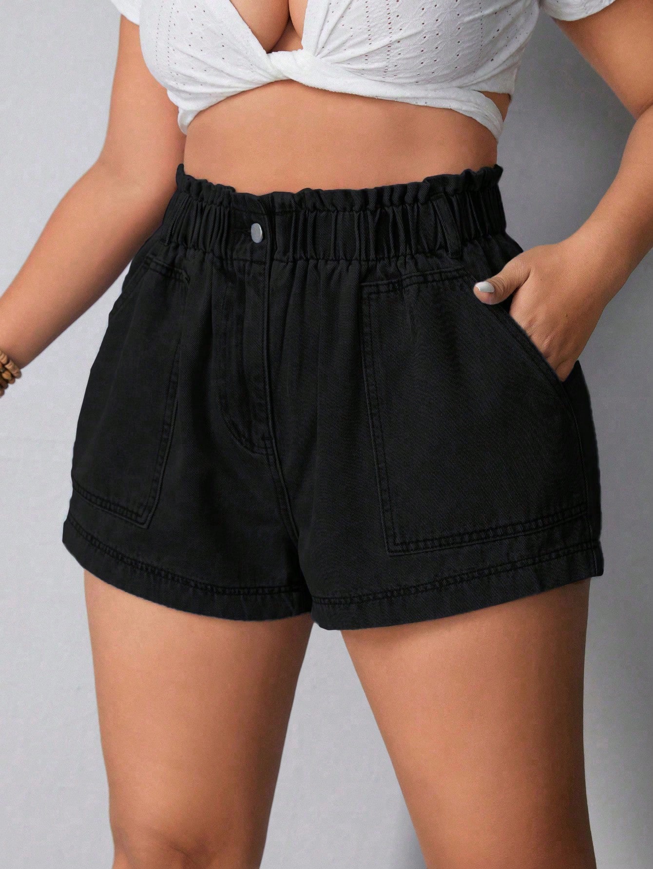 Plus Size Denim Shorts