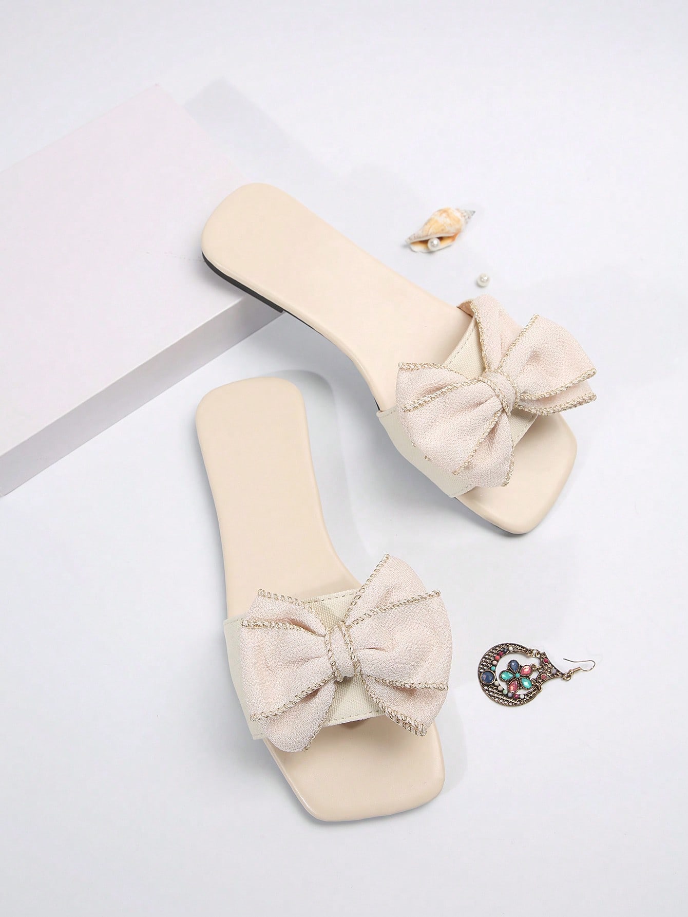 In Beige Women Flat Sandals