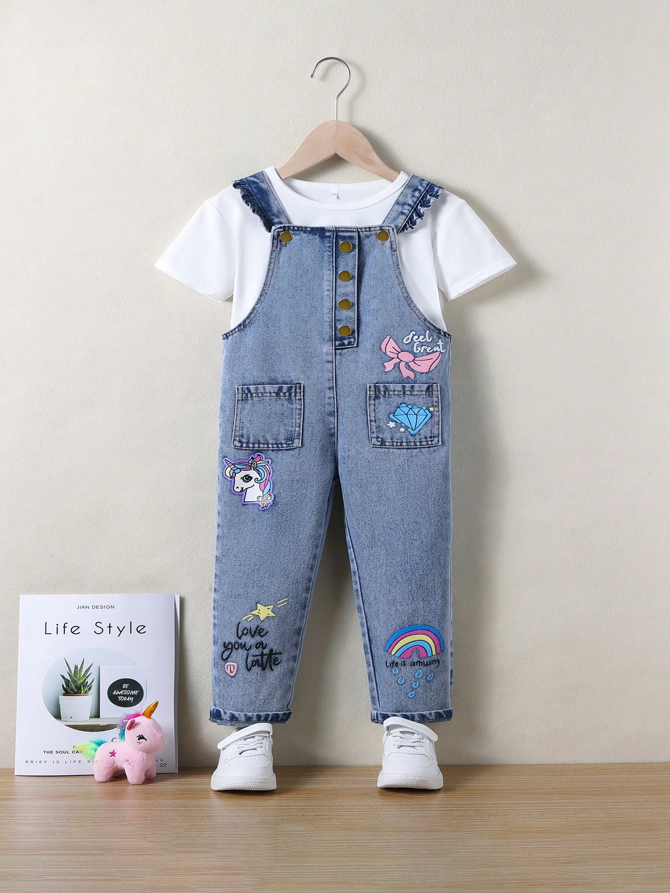 Young Girls Denim Overalls & Jumpsuits