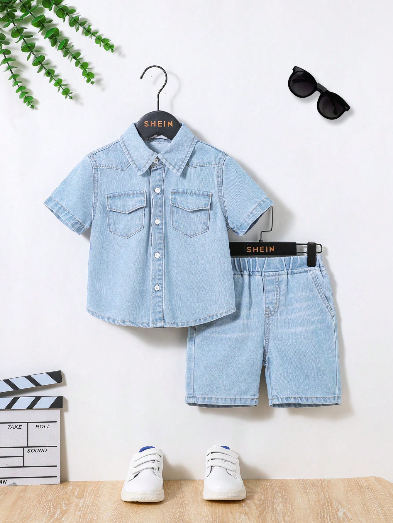 Young Boys Denim Two-piece Outfits