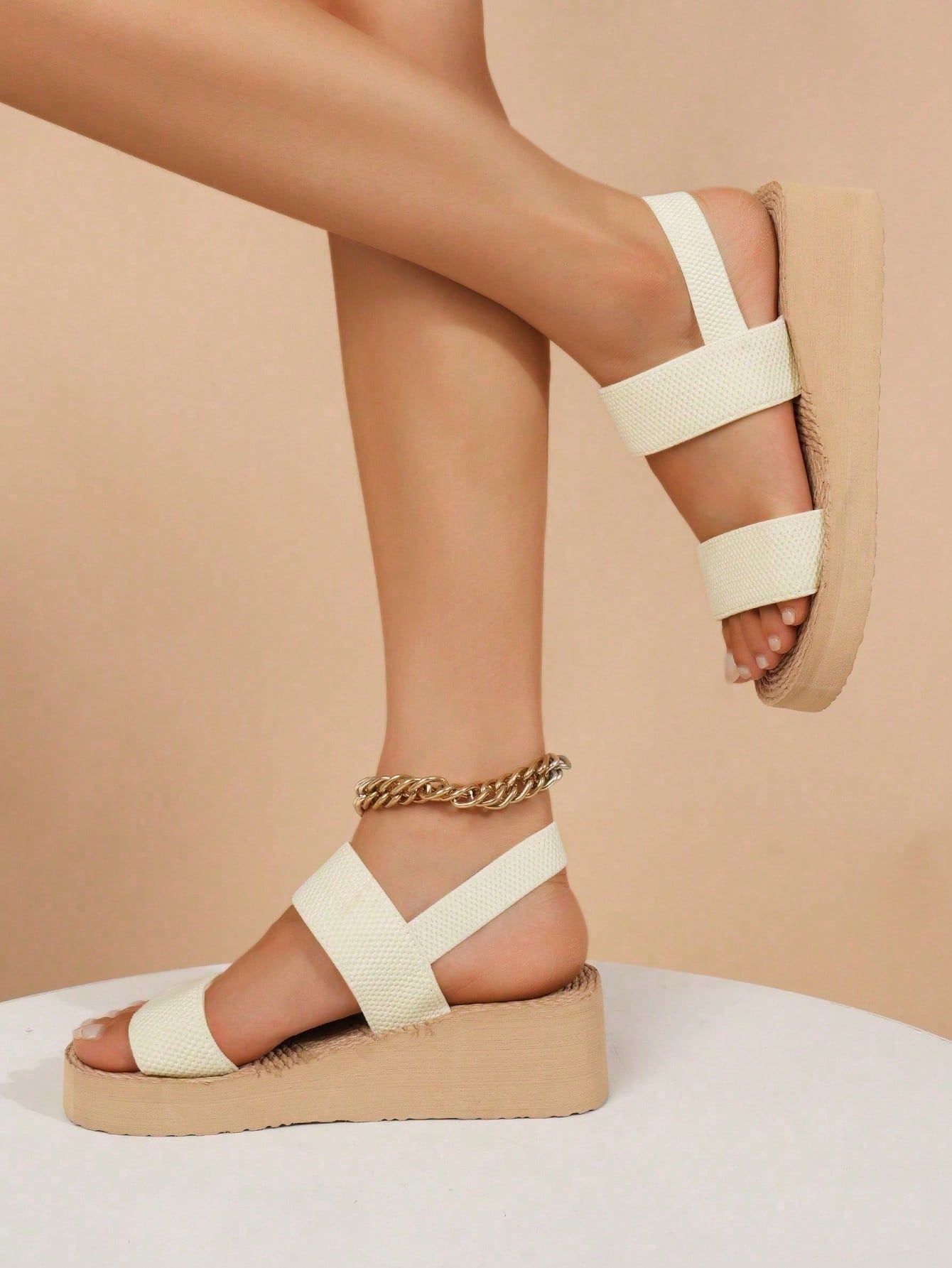 In Beige Women Platforms & Wedge Sandals