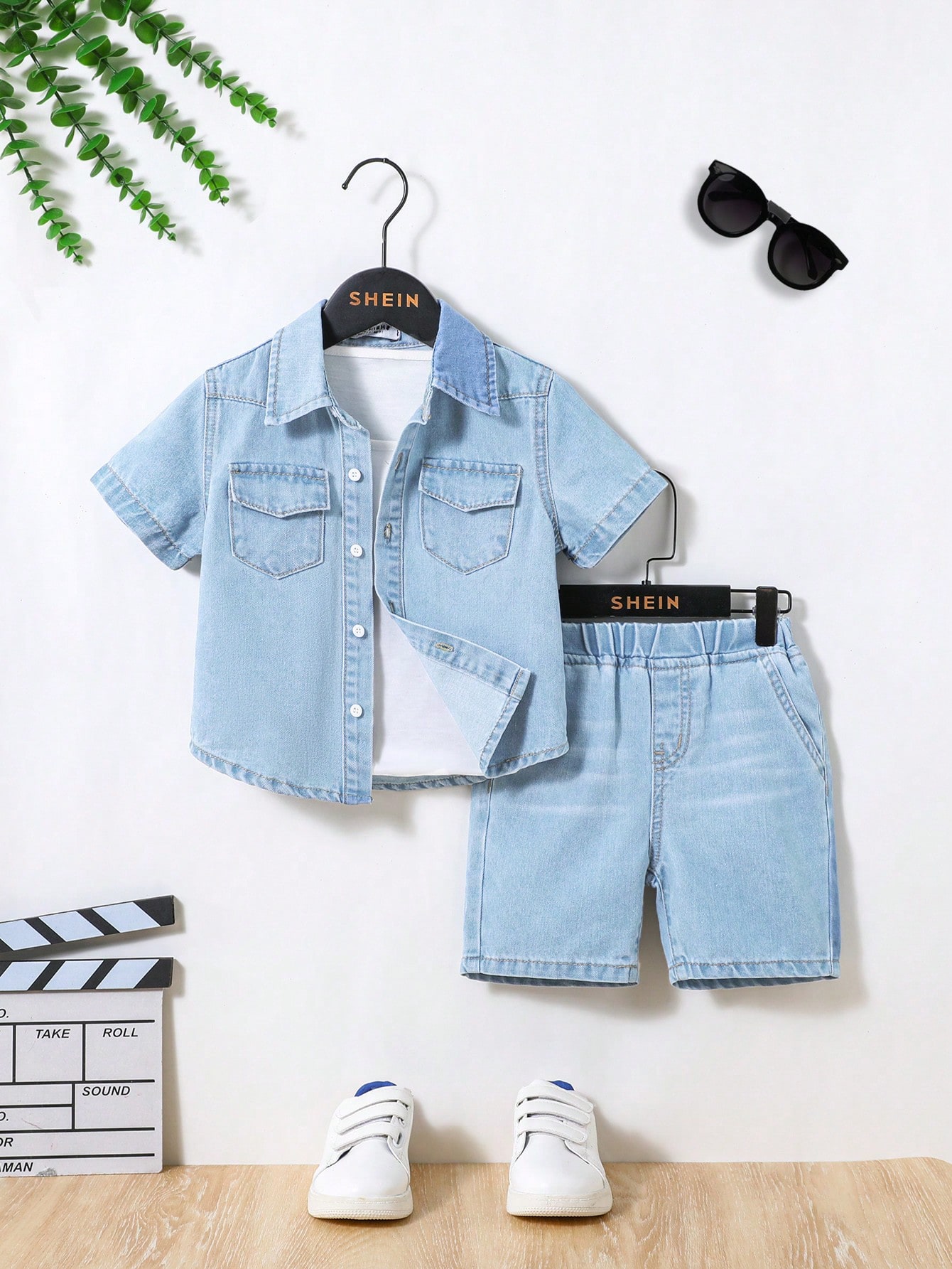 Young Boys Denim Two-piece Outfits