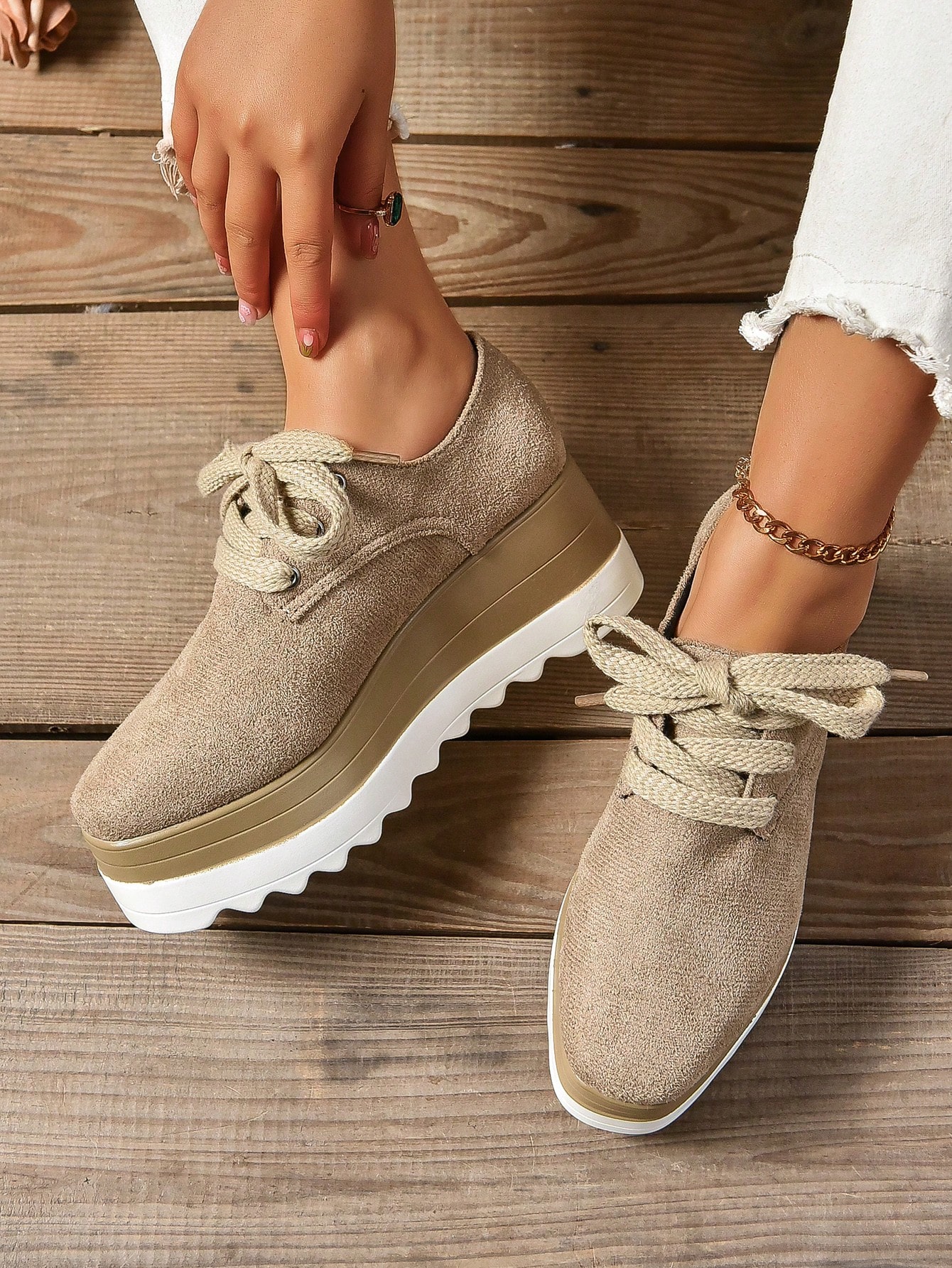 In Khaki Women Wedges & Flatform