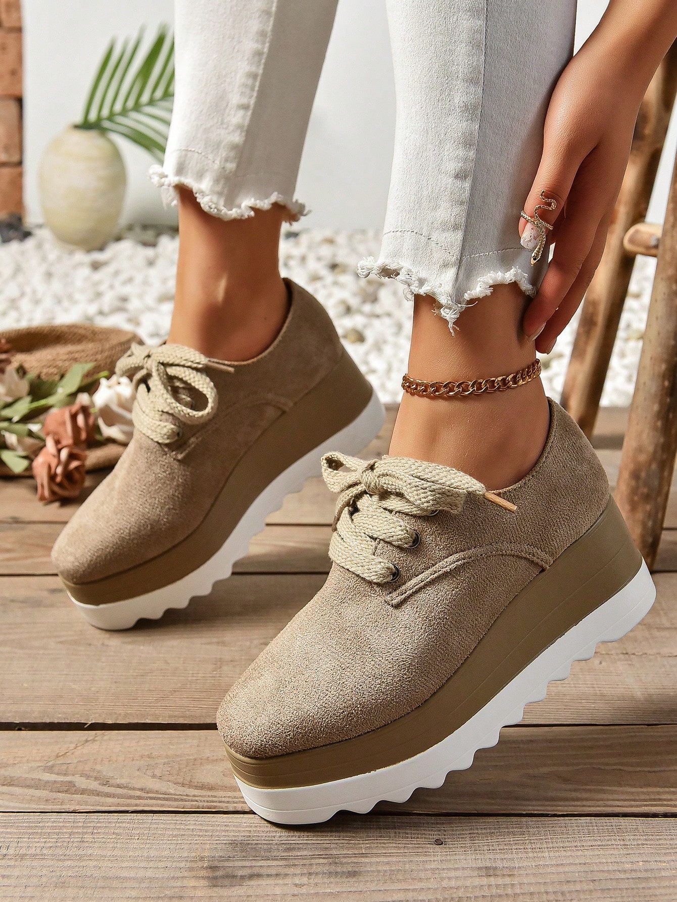 In Khaki Women Wedges & Flatform