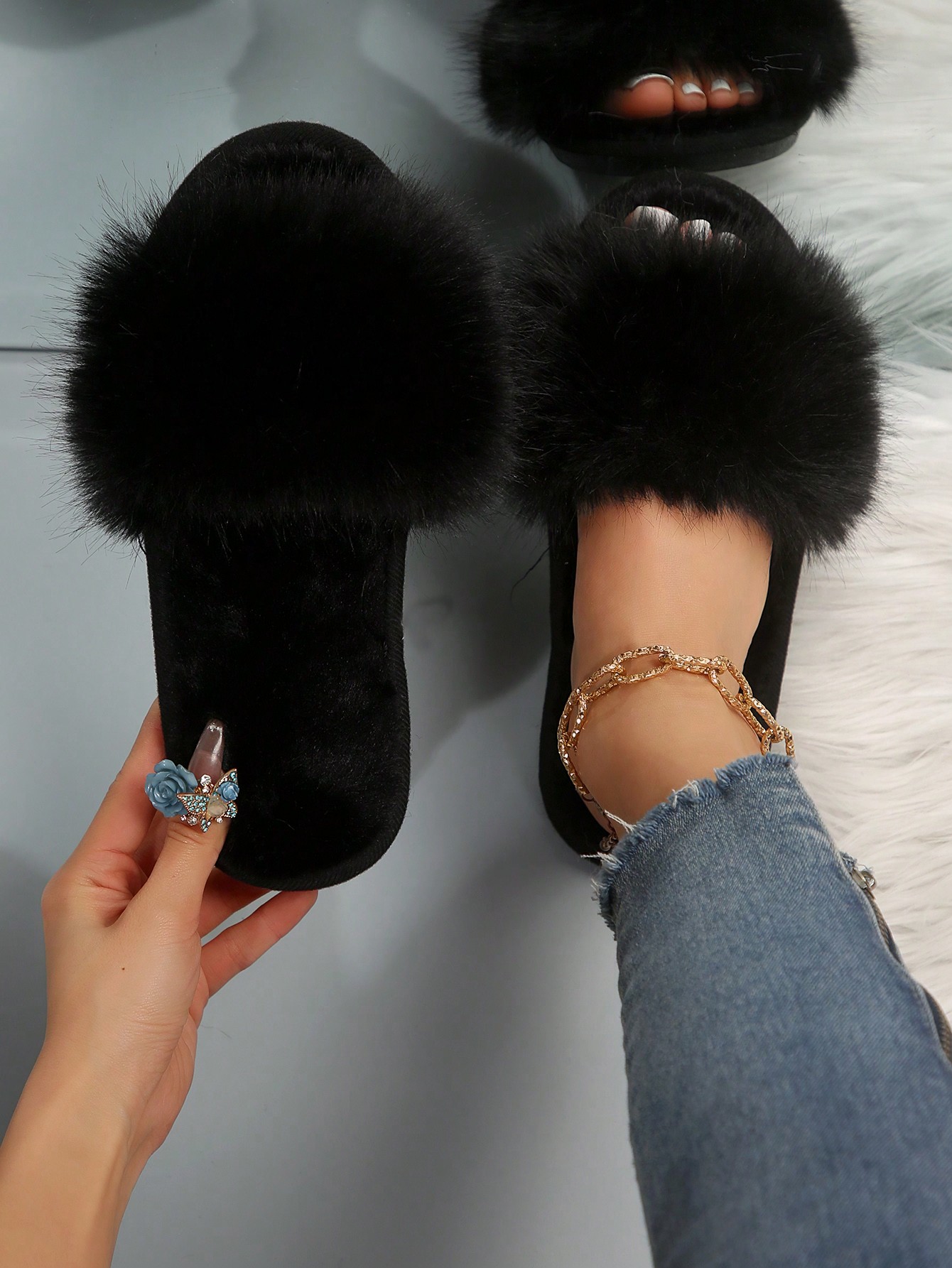 In Black Women Home Slippers