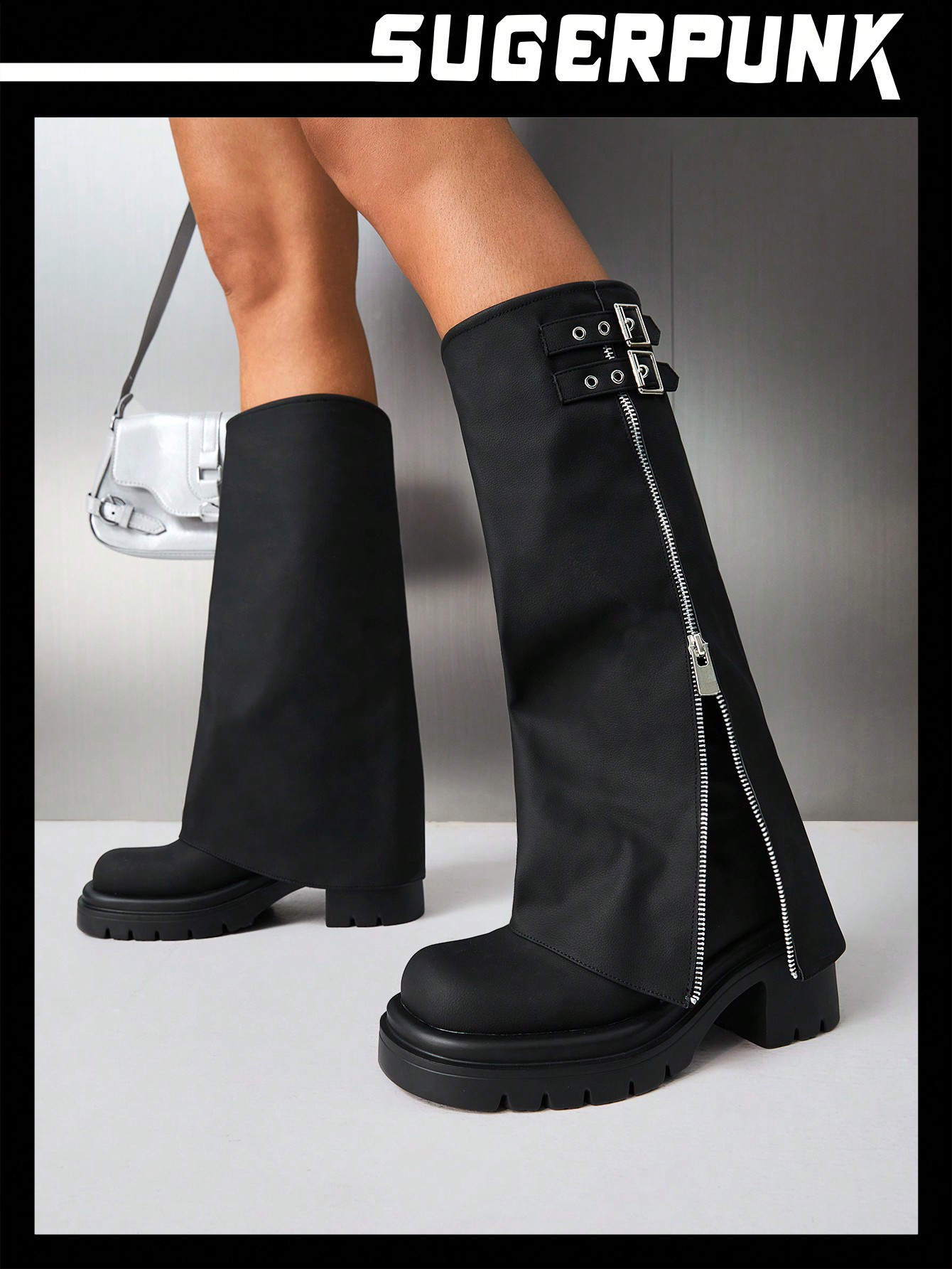 In Black Women Mid-Calf Boots